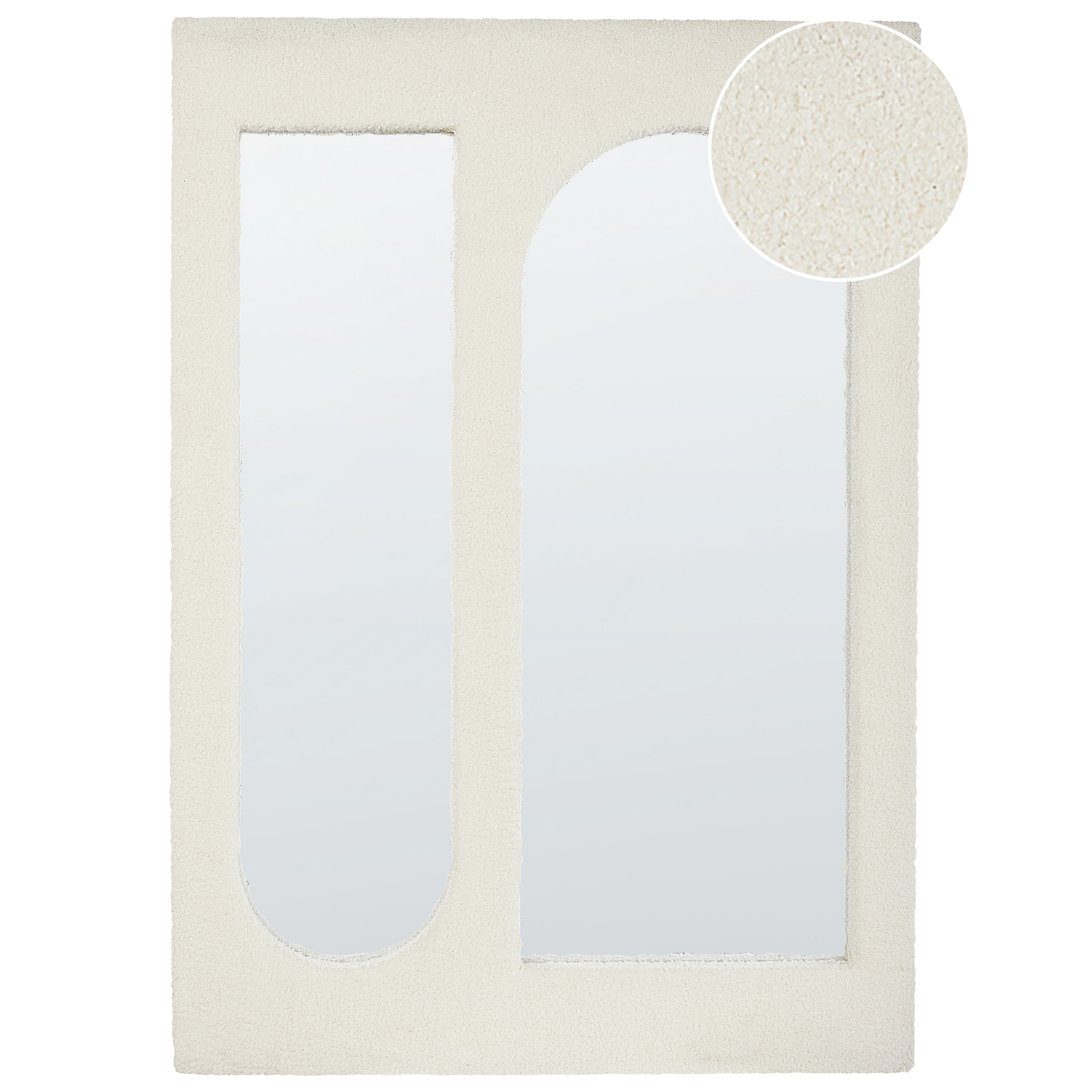 Beliani - Bouclé Espelho 100 cm Branco creme MARCIGNY