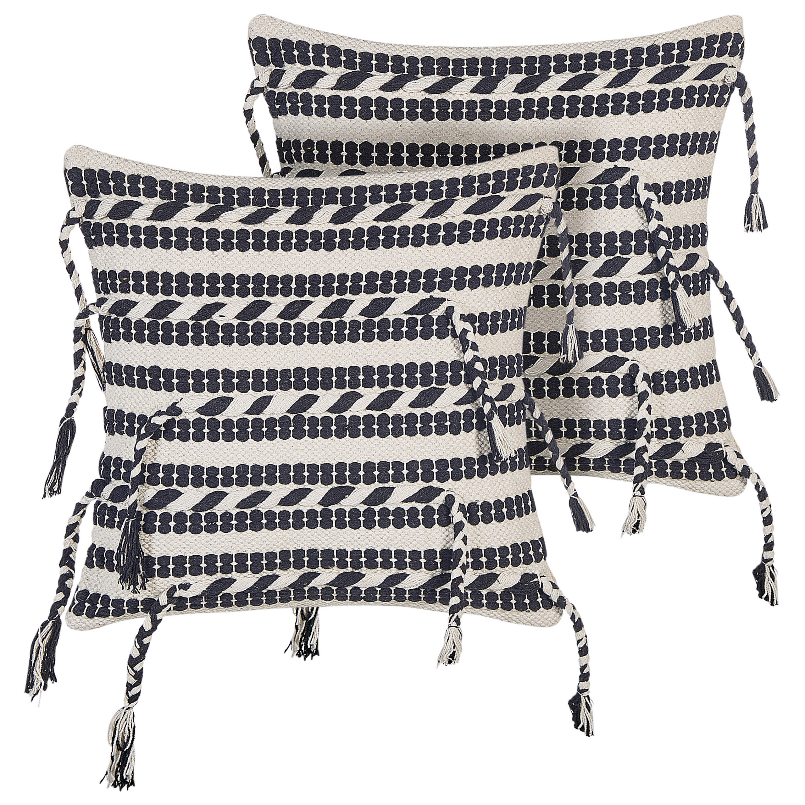 Set van 2 kussens Katoen Zwart/Wit ENDIVE 45 x 45 cm