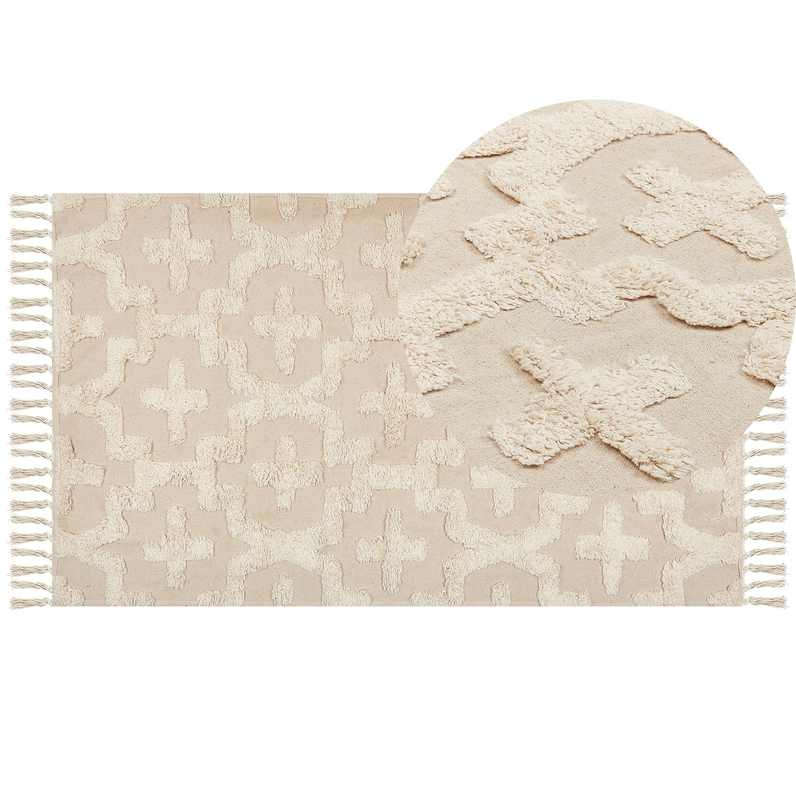 Vloerkleed katoen beige 80 x 150 cm ITANGAR