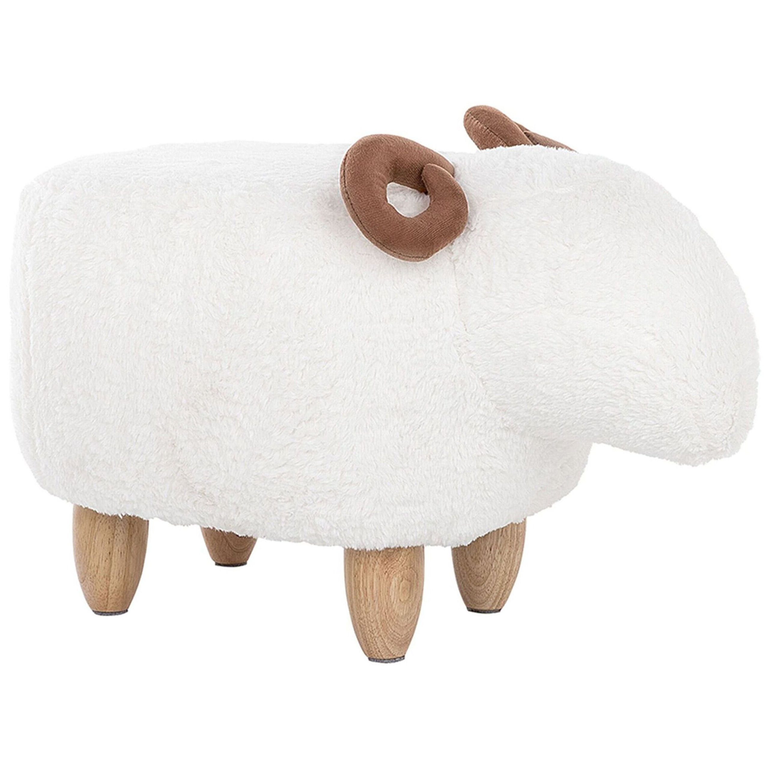 Hocker stof wit LAMB