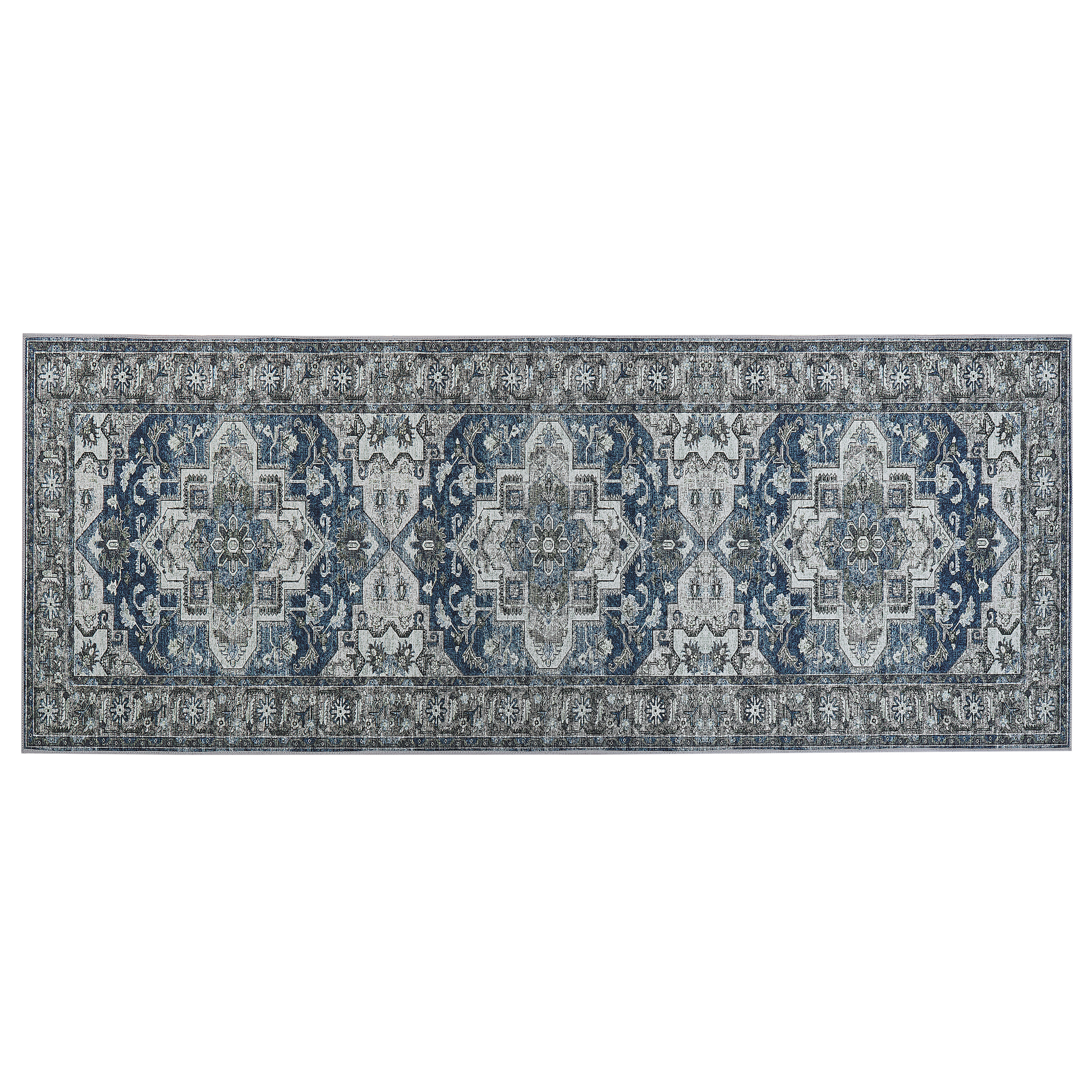 Vloerkleed grijs en blauw 80 x 200 cm KOTTAR