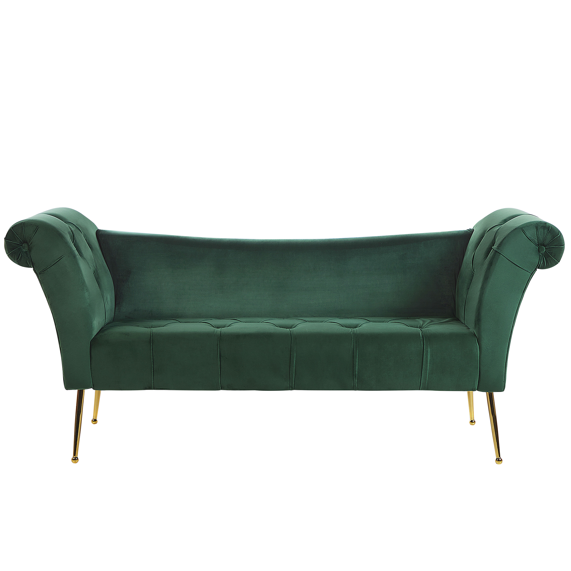 Chaise longue fluweel donkergroen NANTILLY