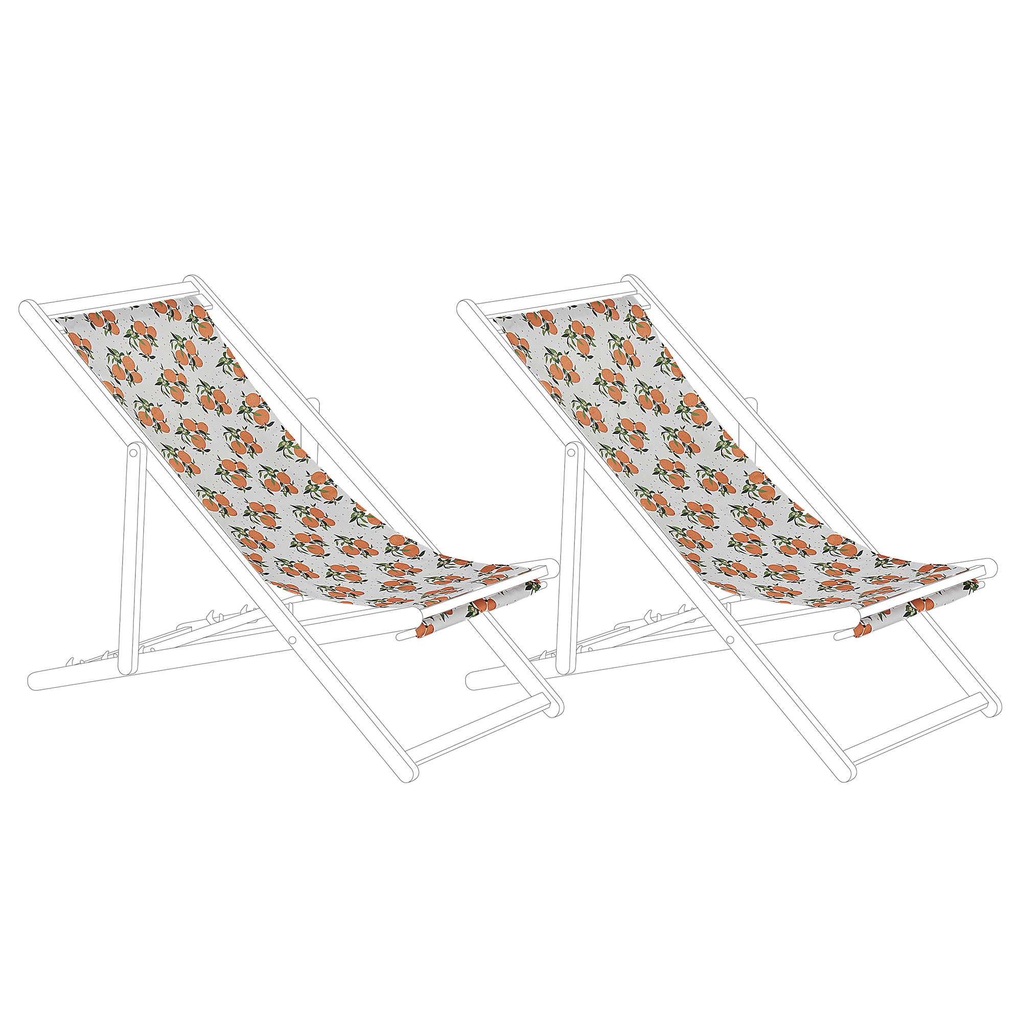 Doeken voor ligstoelen set van 2 oranje motief ANZIO/AVELLINO