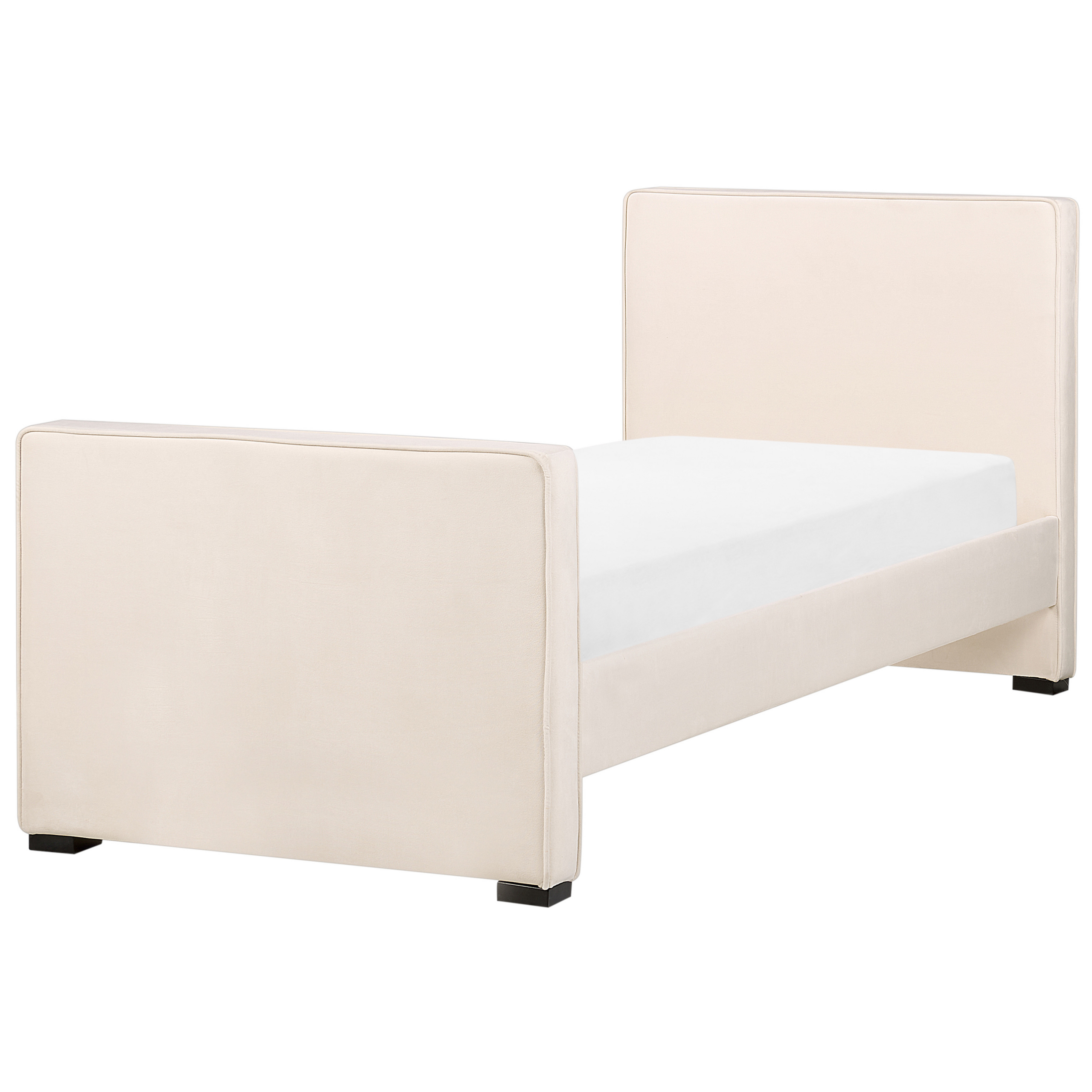 Bed fluweel beige 90 x 200 cm TEENIE