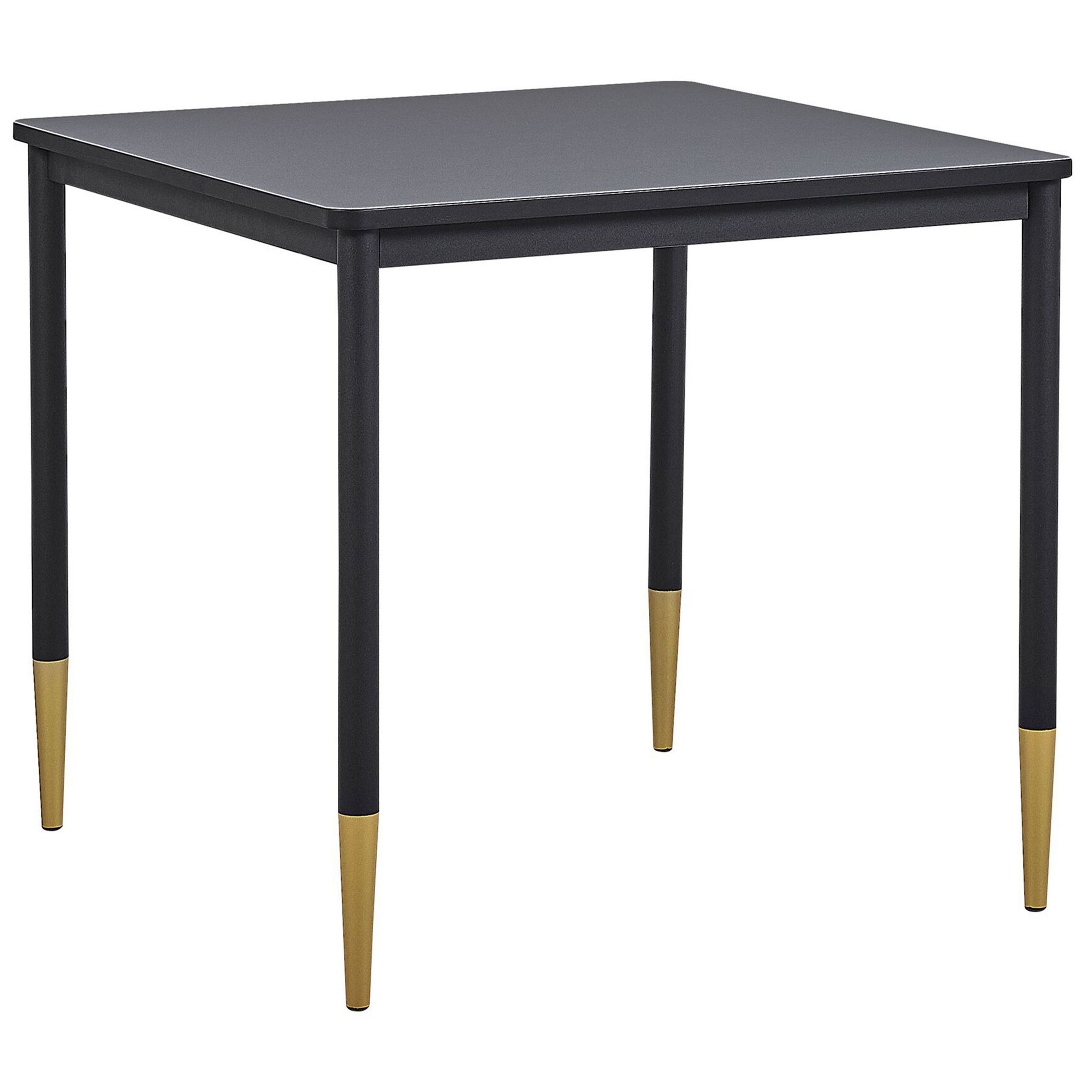 Eettafel MDF zwart/goud 80 x 80 cm SHALFORD