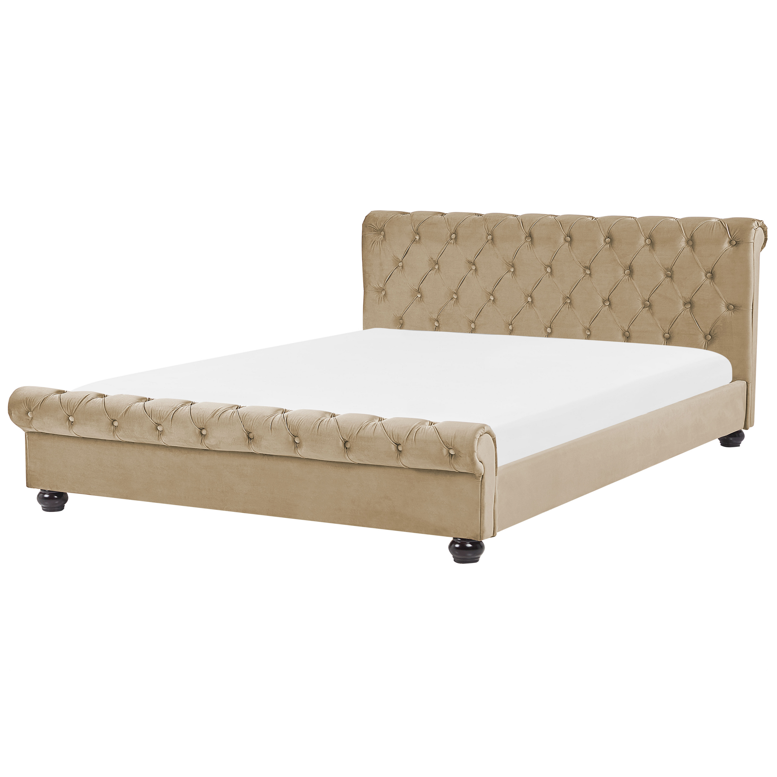 Waterbed fluweel beige 160 x 200 cm AVALLON