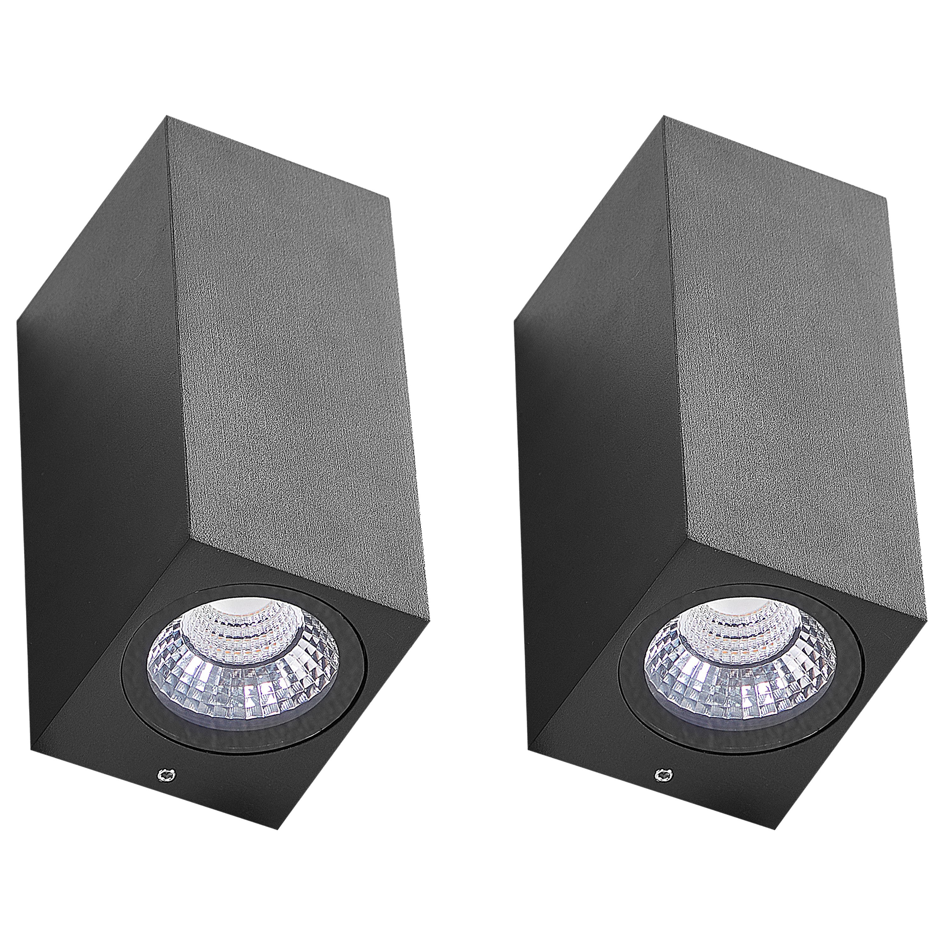 Wandlamp LED set van 2 zwart ANDREWS