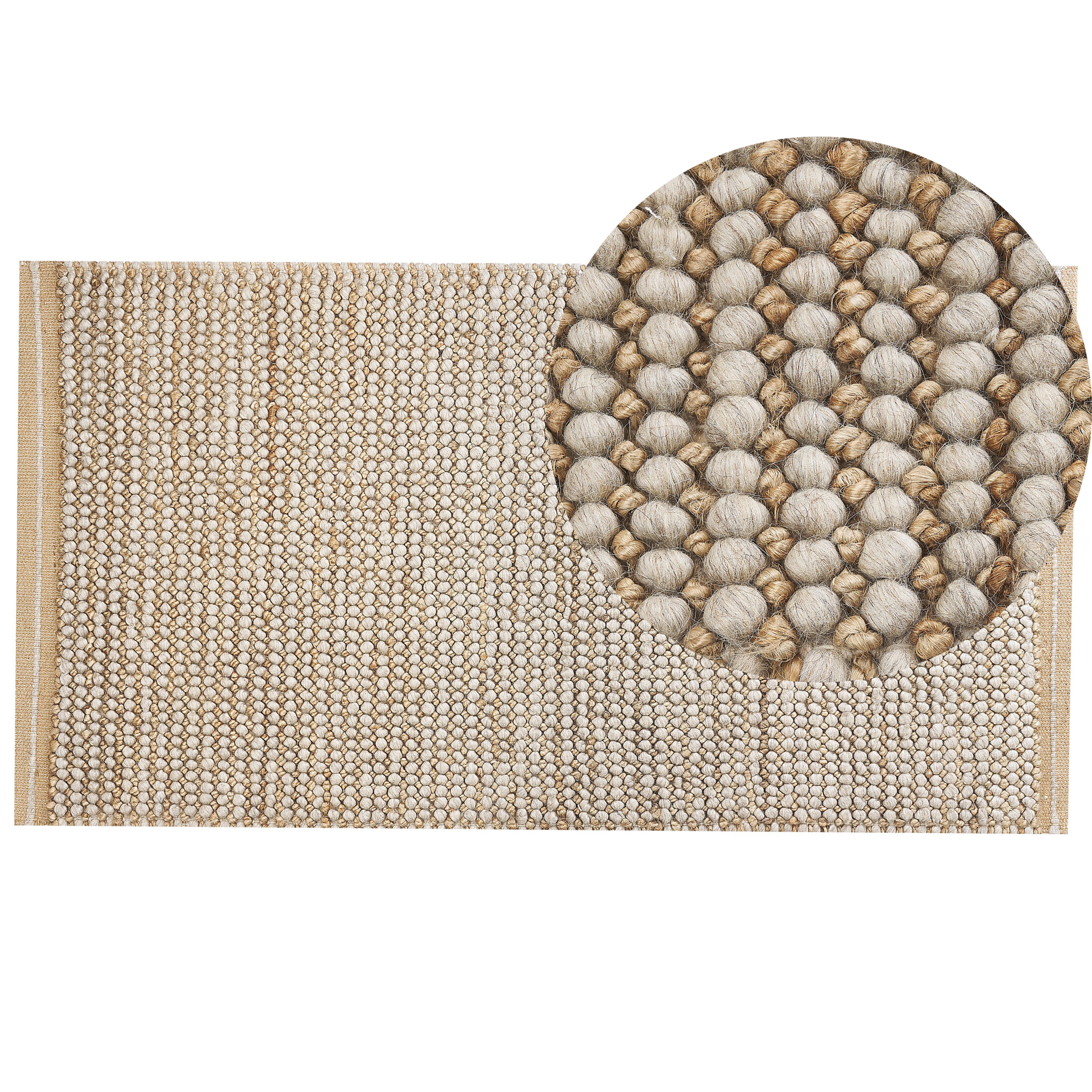 Vloerkleed wol beige 80 x 150 cm BANOO