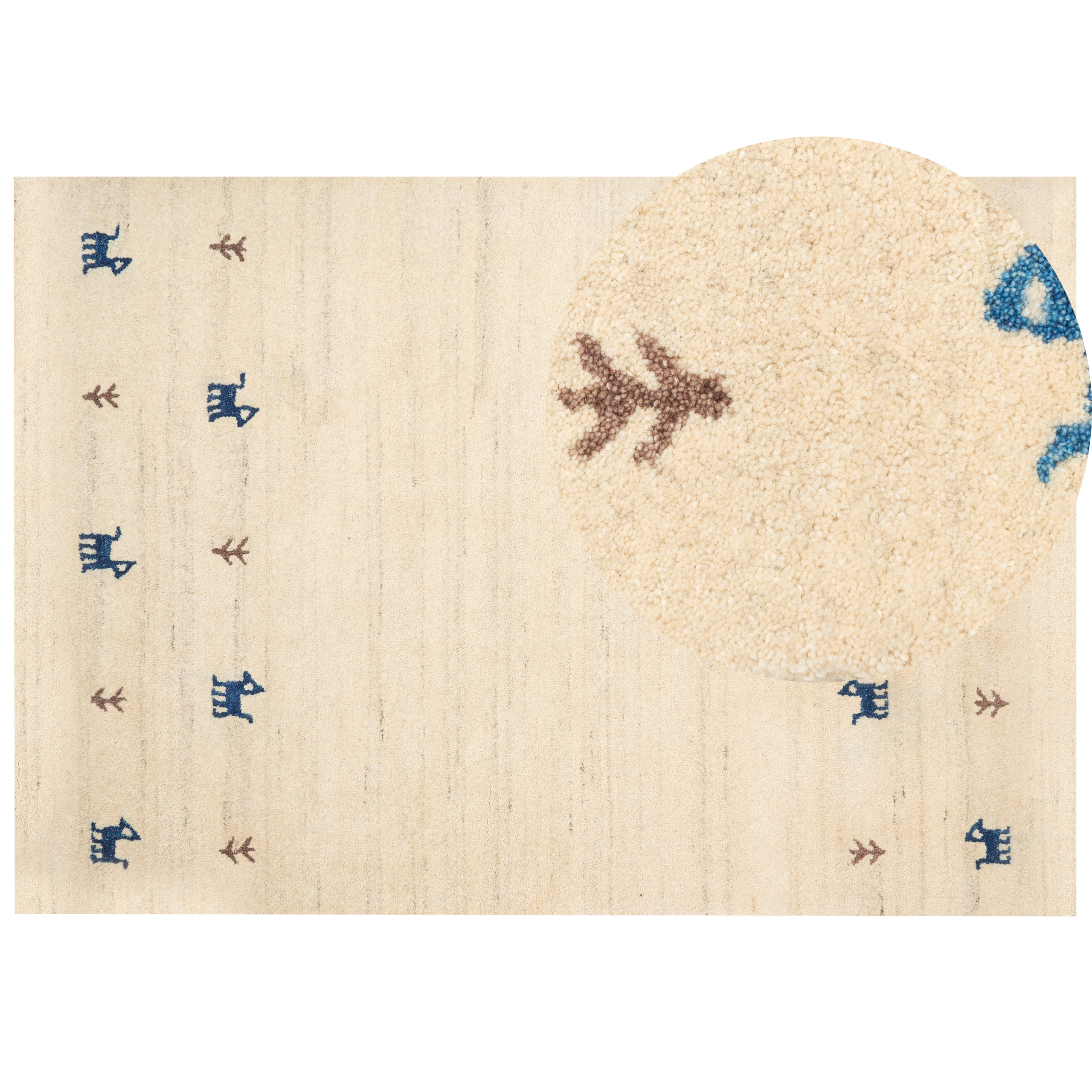 Vloerkleed gabbeh beige 160 x 230 cm YALI