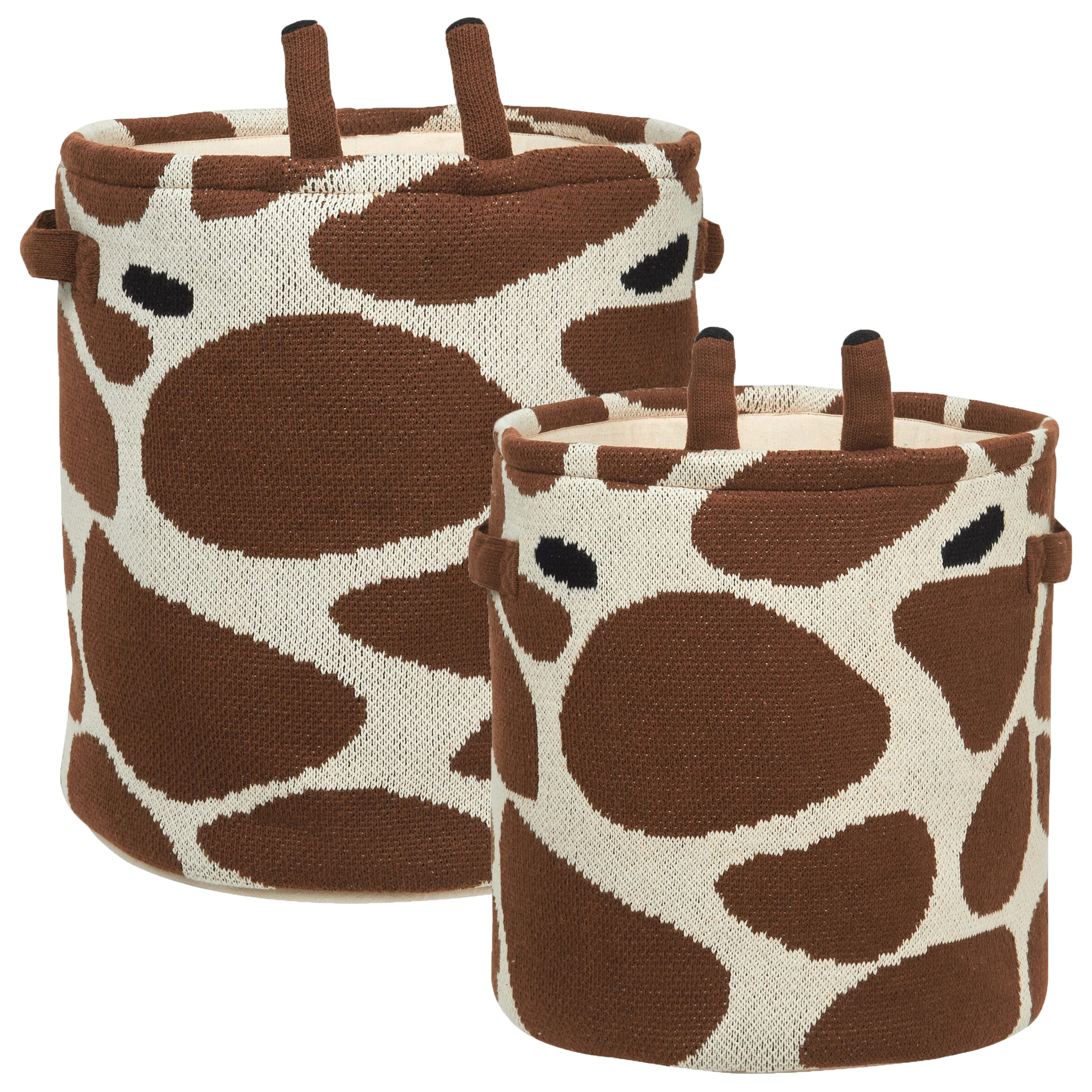 Mand set van 2 katoen beige/bruin POMANG