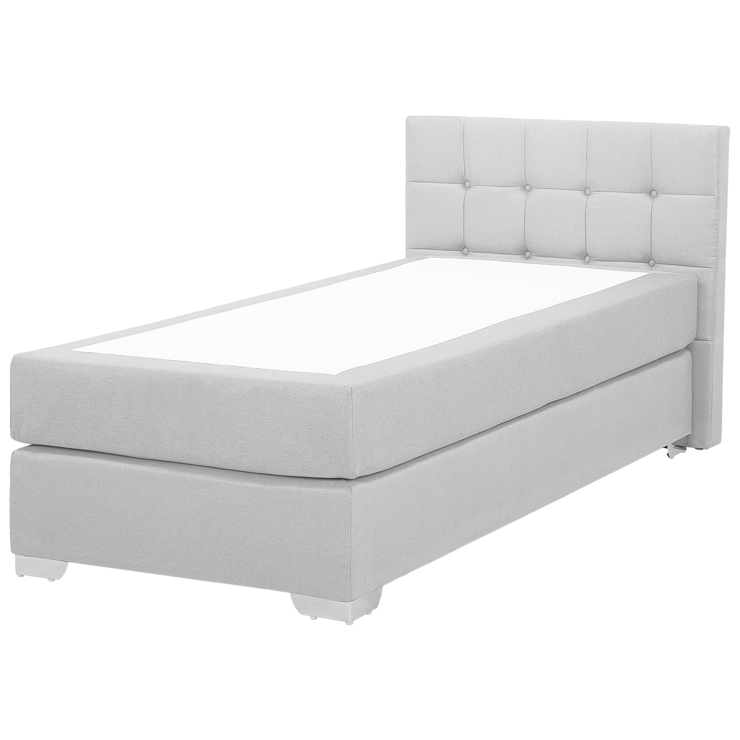 Boxspring stof lichtgrijs 90 x 200 cm ADMIRAL