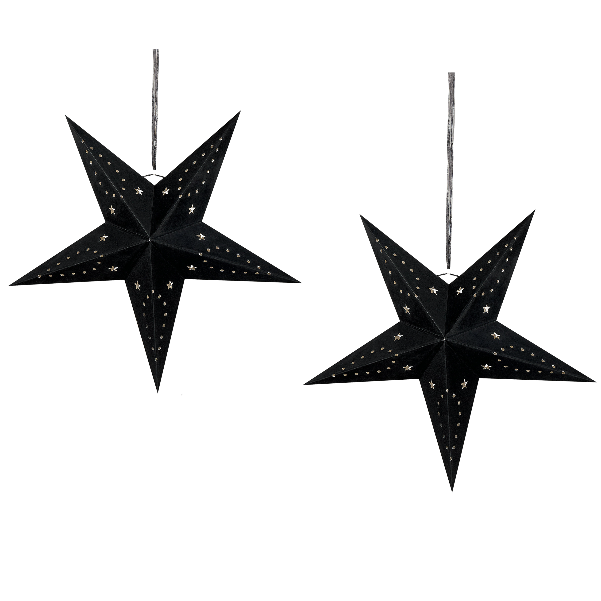 Kerstdecoratie set van 2 LED-verlichting fluweel zwart 45 cm MOTTI