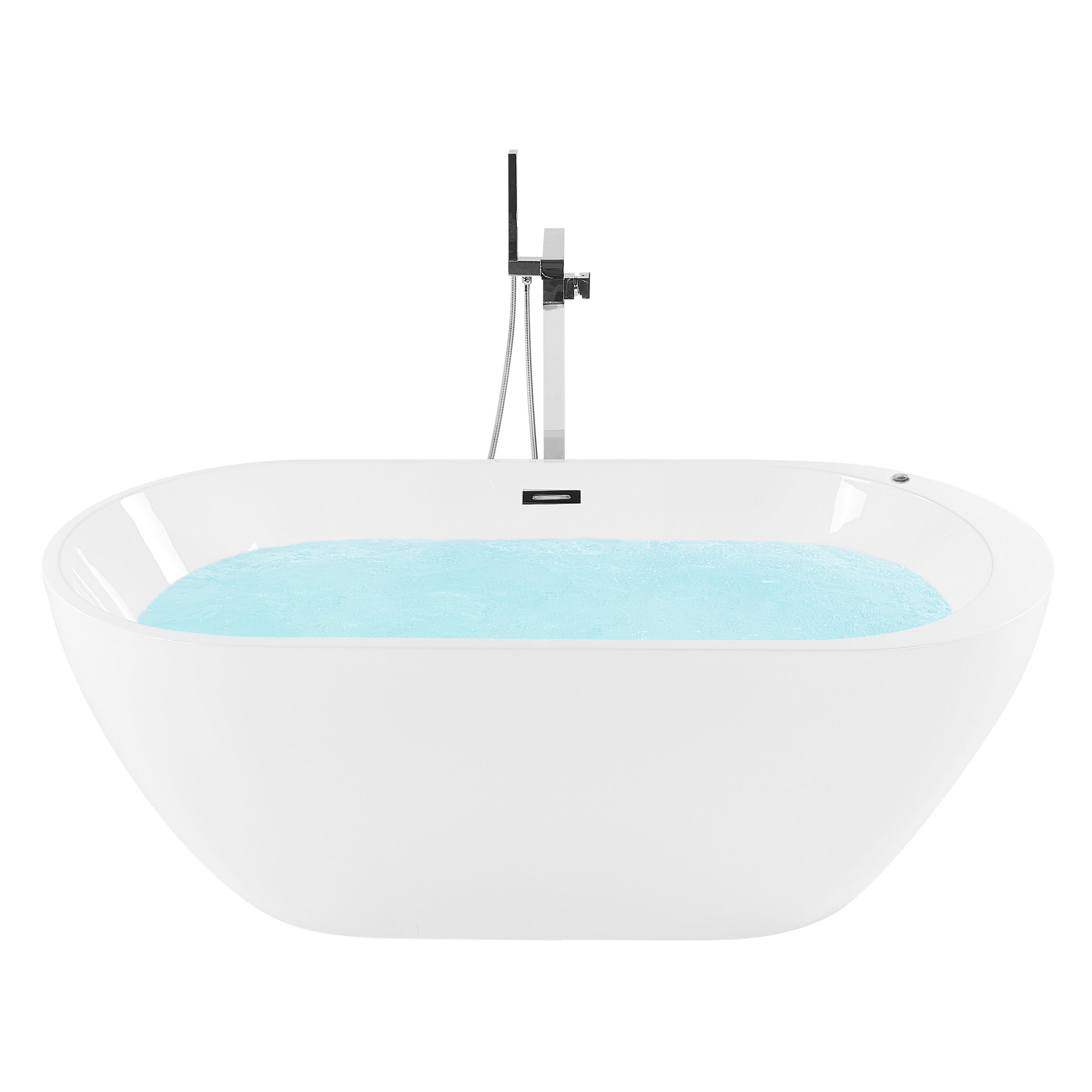 Badkuip vrijstaand whirlpool LED wit 170 x 80 cm NEVIS