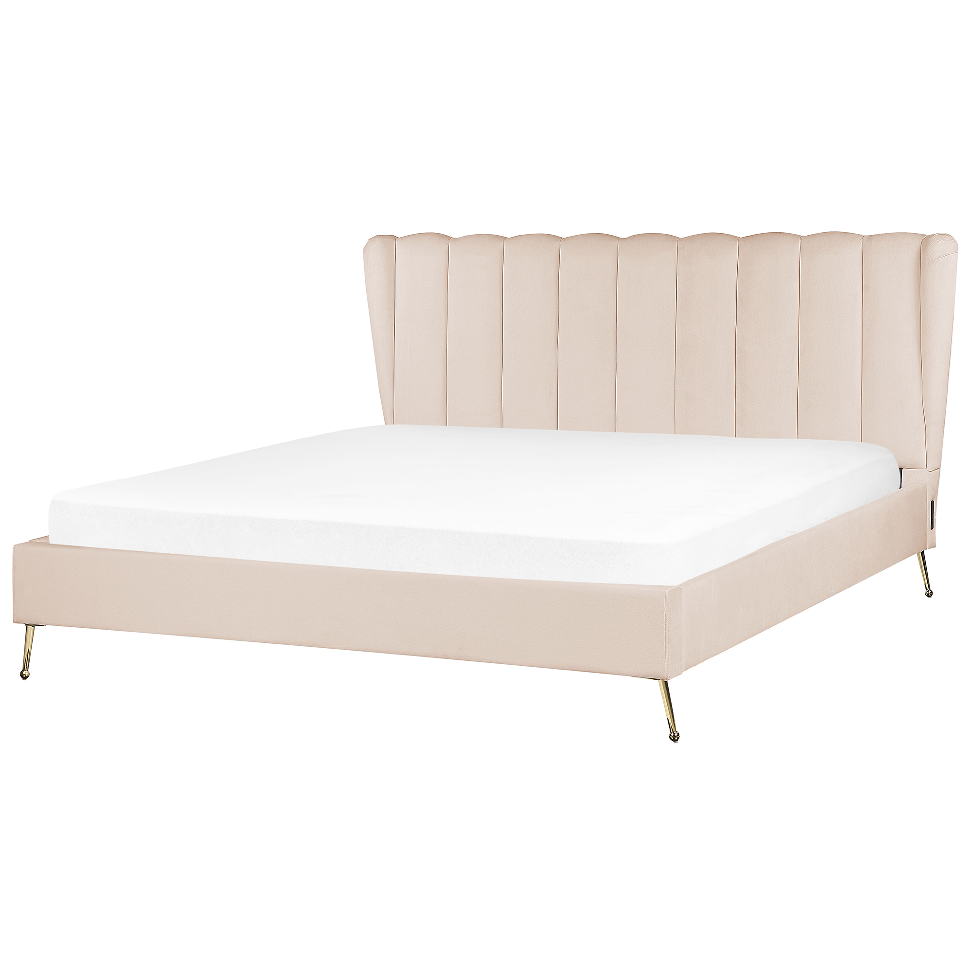 Bed fluweel beige 180 x 200 cm MIRIBEL