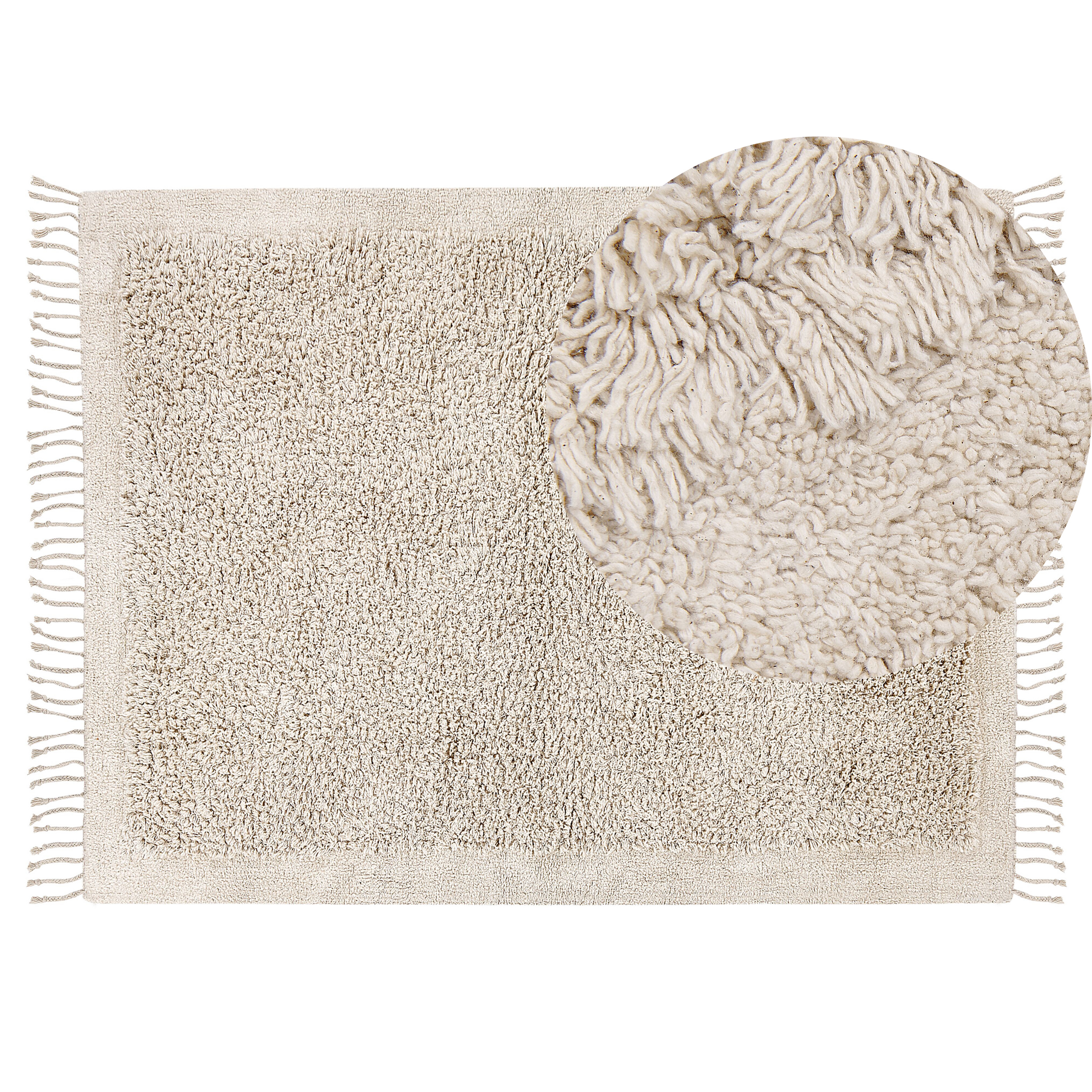 Vloerkleed katoen beige 140 x 200 cm BITLIS