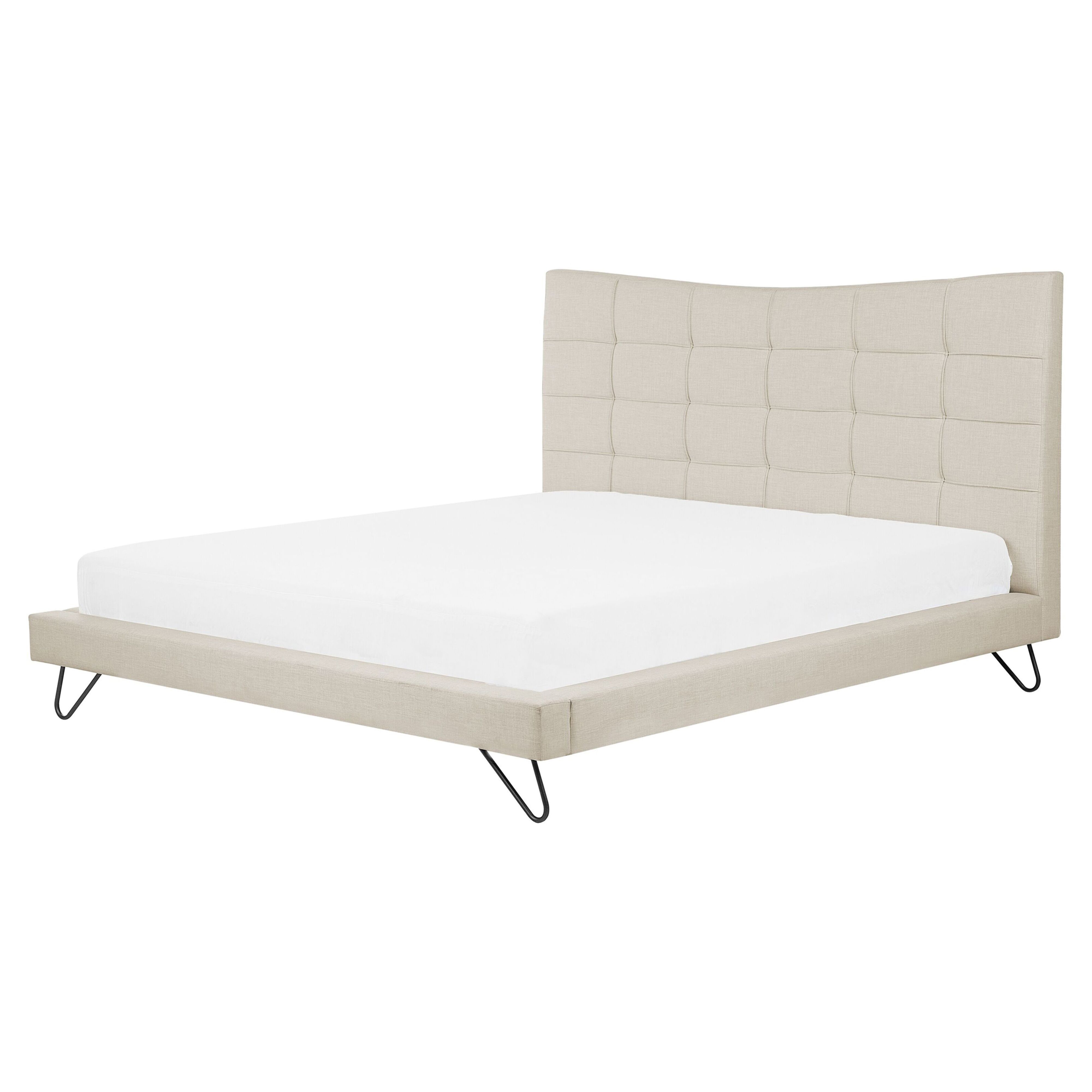 Bed stof beige 160 x 200 cm LANNION