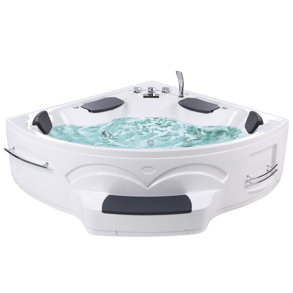 Vasca idromassaggio angolare triangolare 211 x 150 cm Getti idromassaggio in ABS Luce LED bianco stile moderno