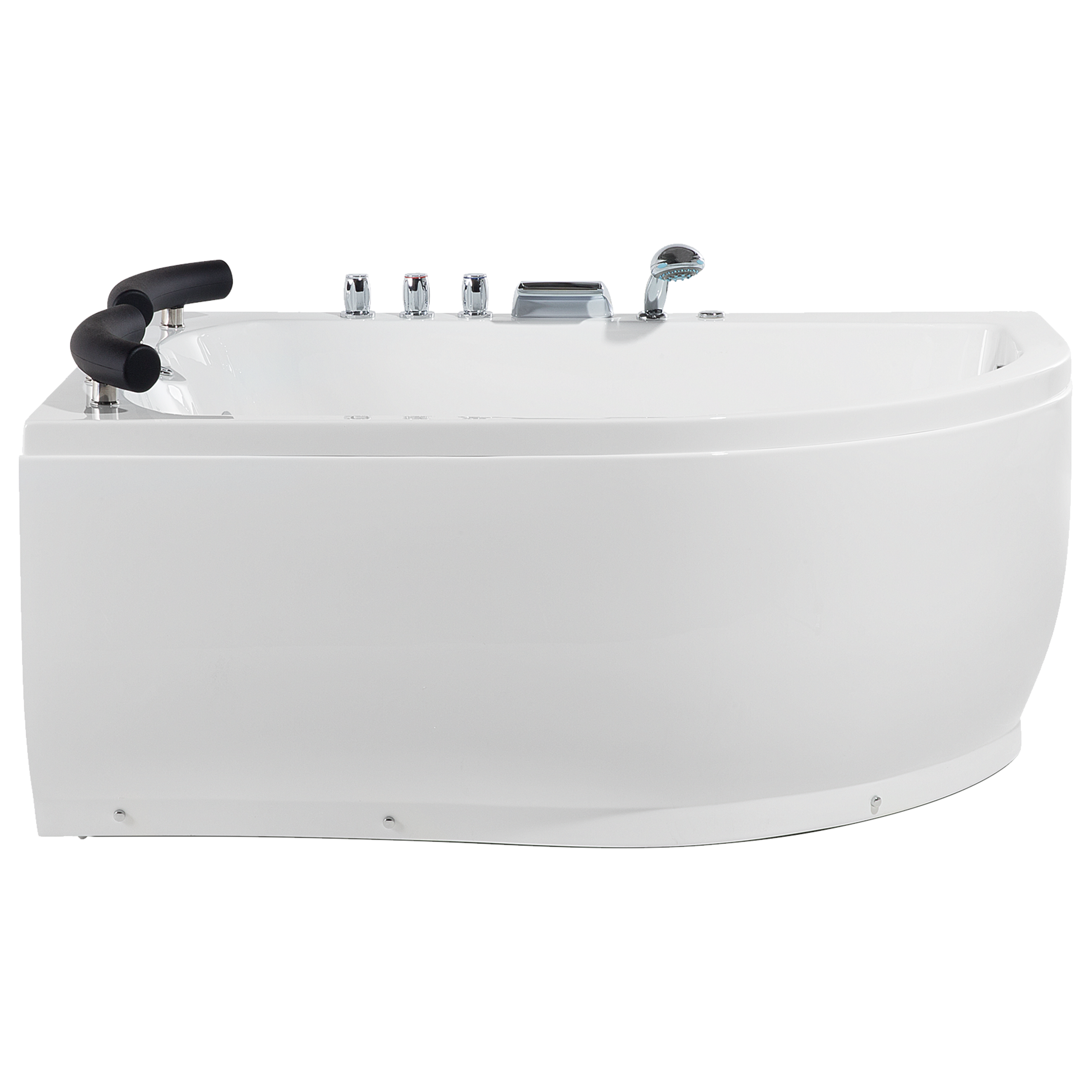 Hoekbad whirlpool LED wit 158 x 113 cm rechtszijdig PARADISO