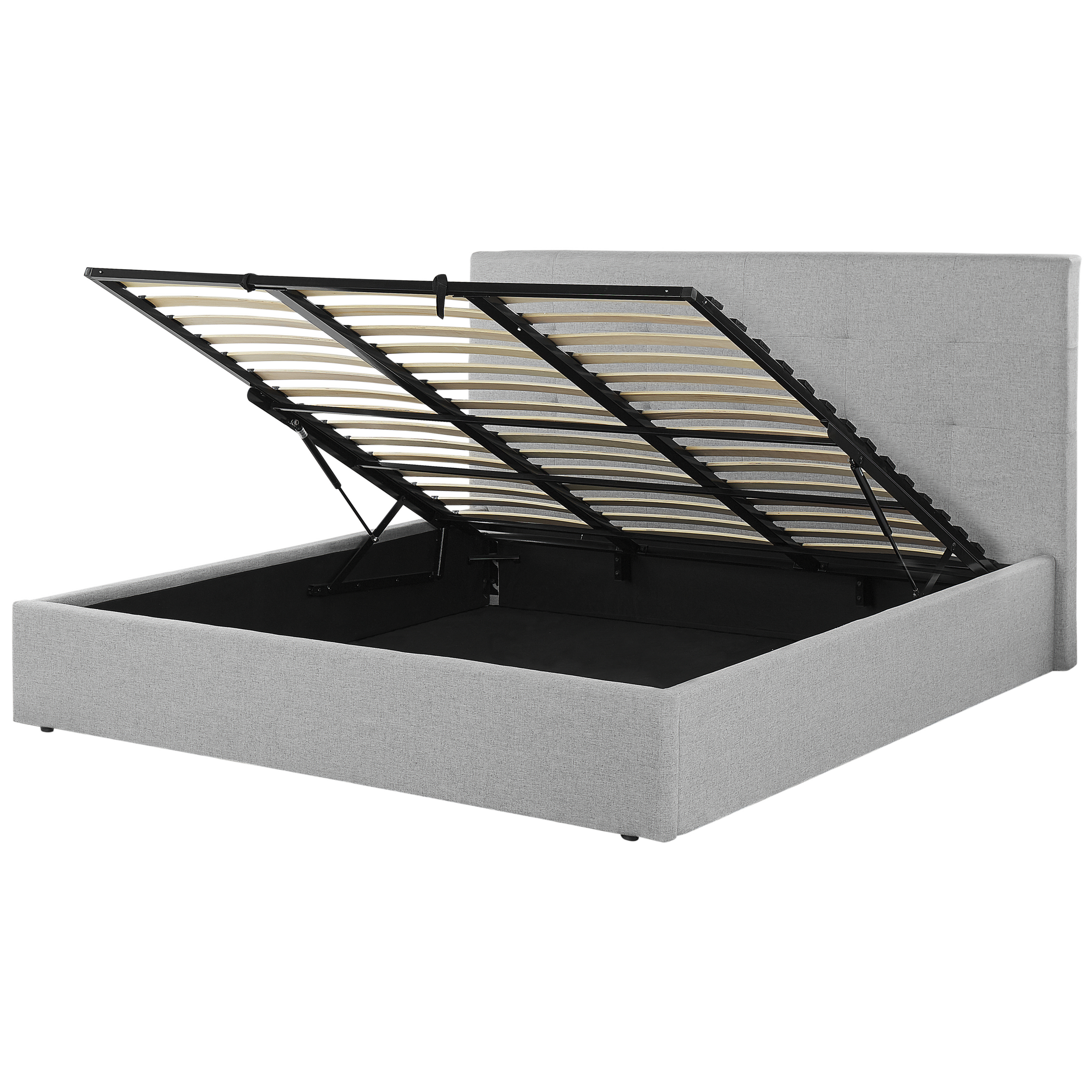 Bed met opbergruimte stof grijs 180 x 200 cm LORIENT