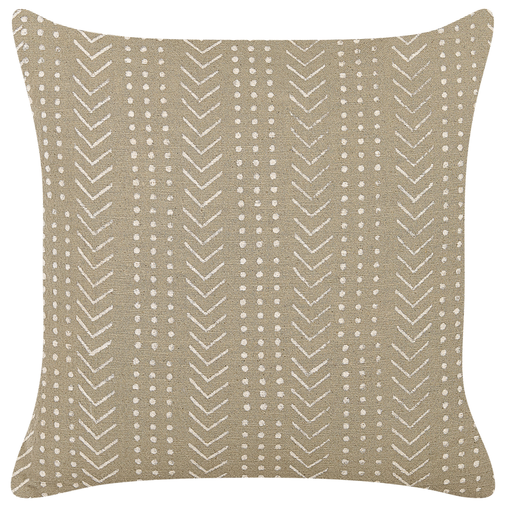 Image of Cuscino decorativo cotone grigio 45 x 45 cm motivo geometrico stampa laminata accessori stile boho