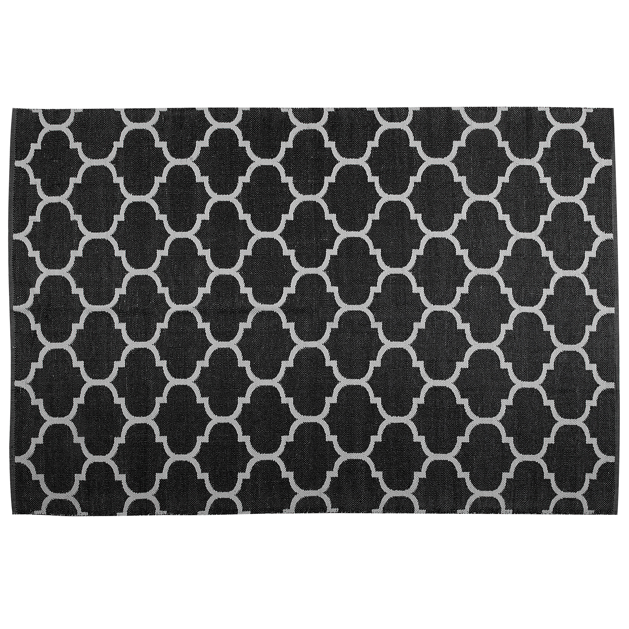 Vloerkleed polyester zwart/wit 140 x 200 cm ALADANA