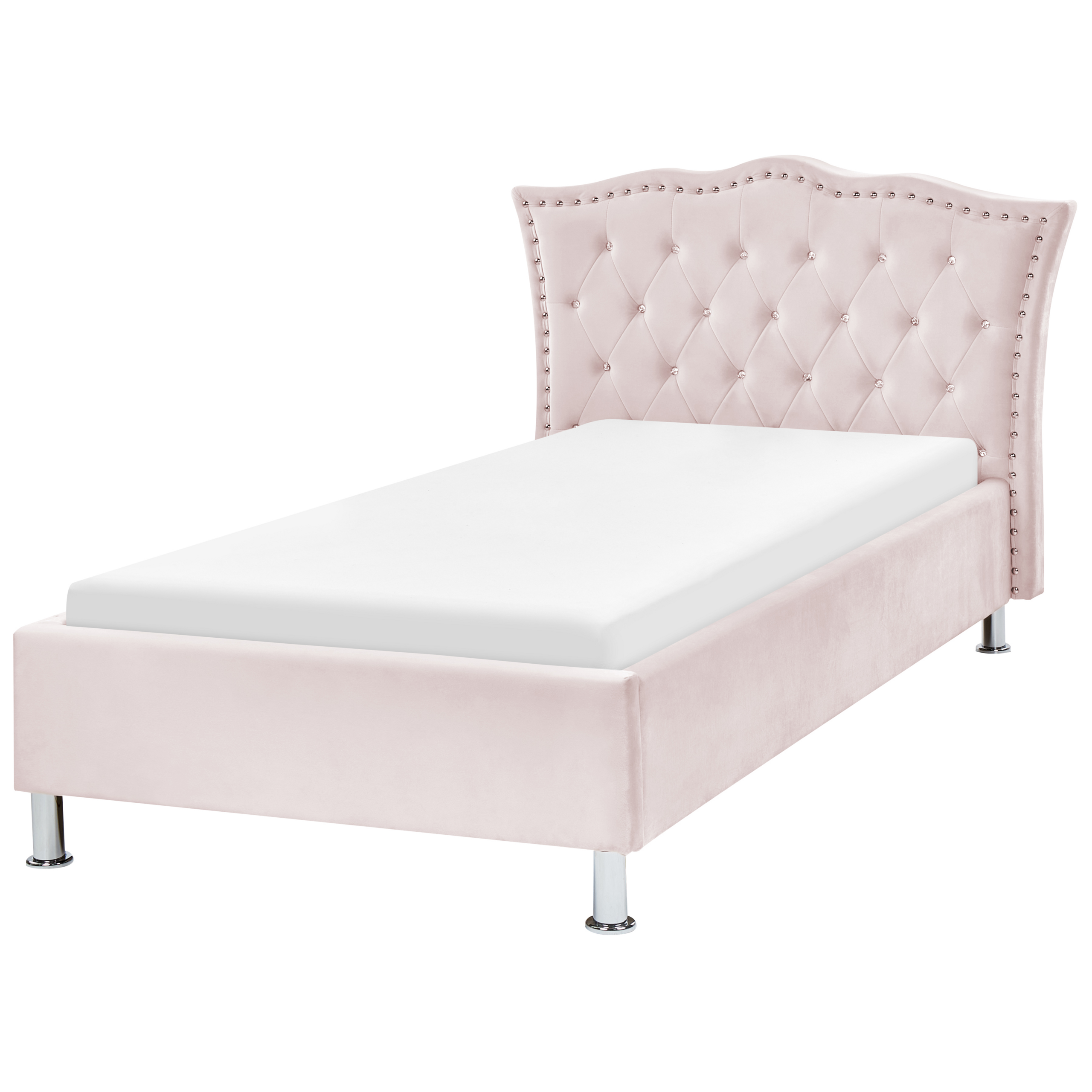 Bed fluweel roze 90 x 200 cm METZ