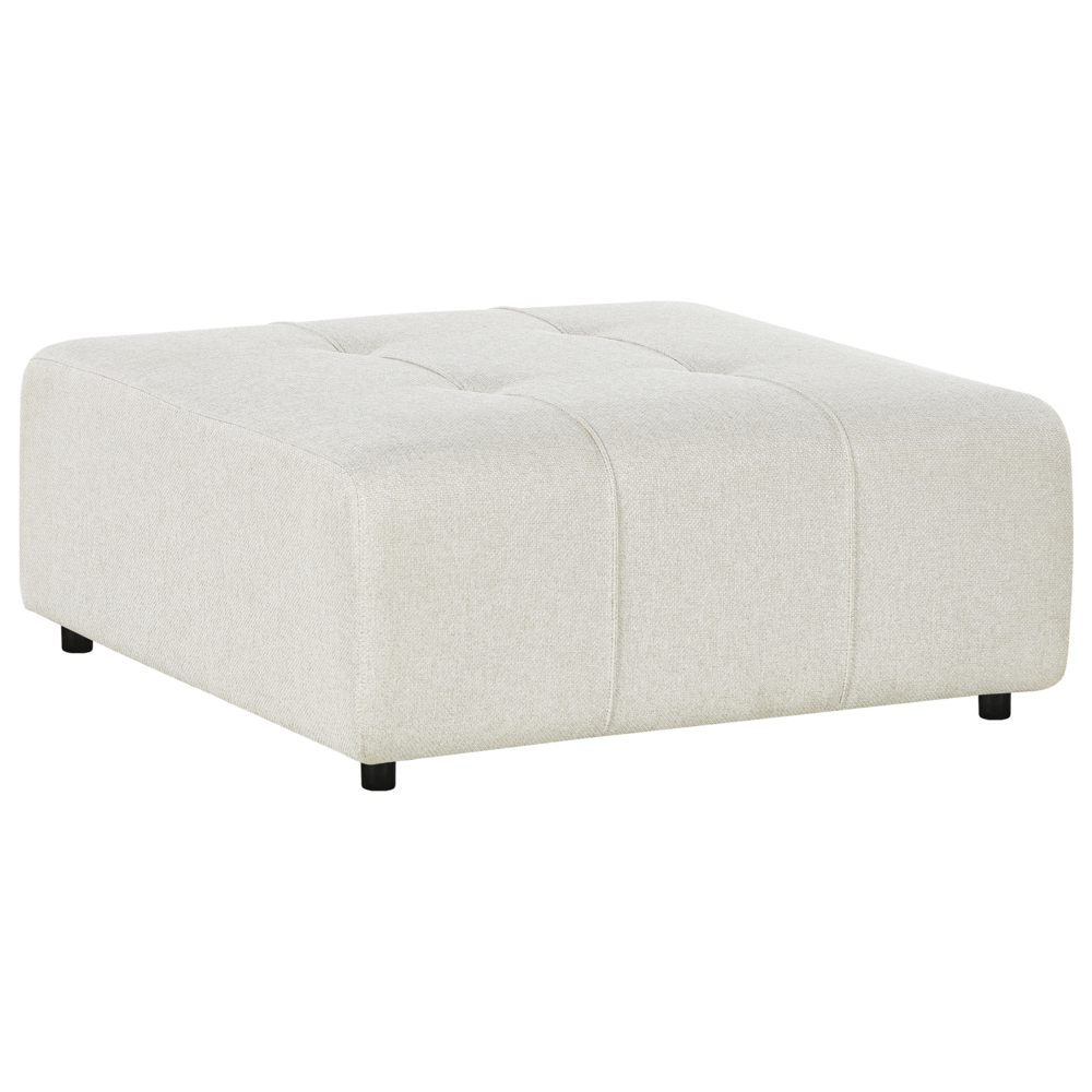 Ottomana imbottita in tessuto beige chiaro Gambe nere Stile moderno