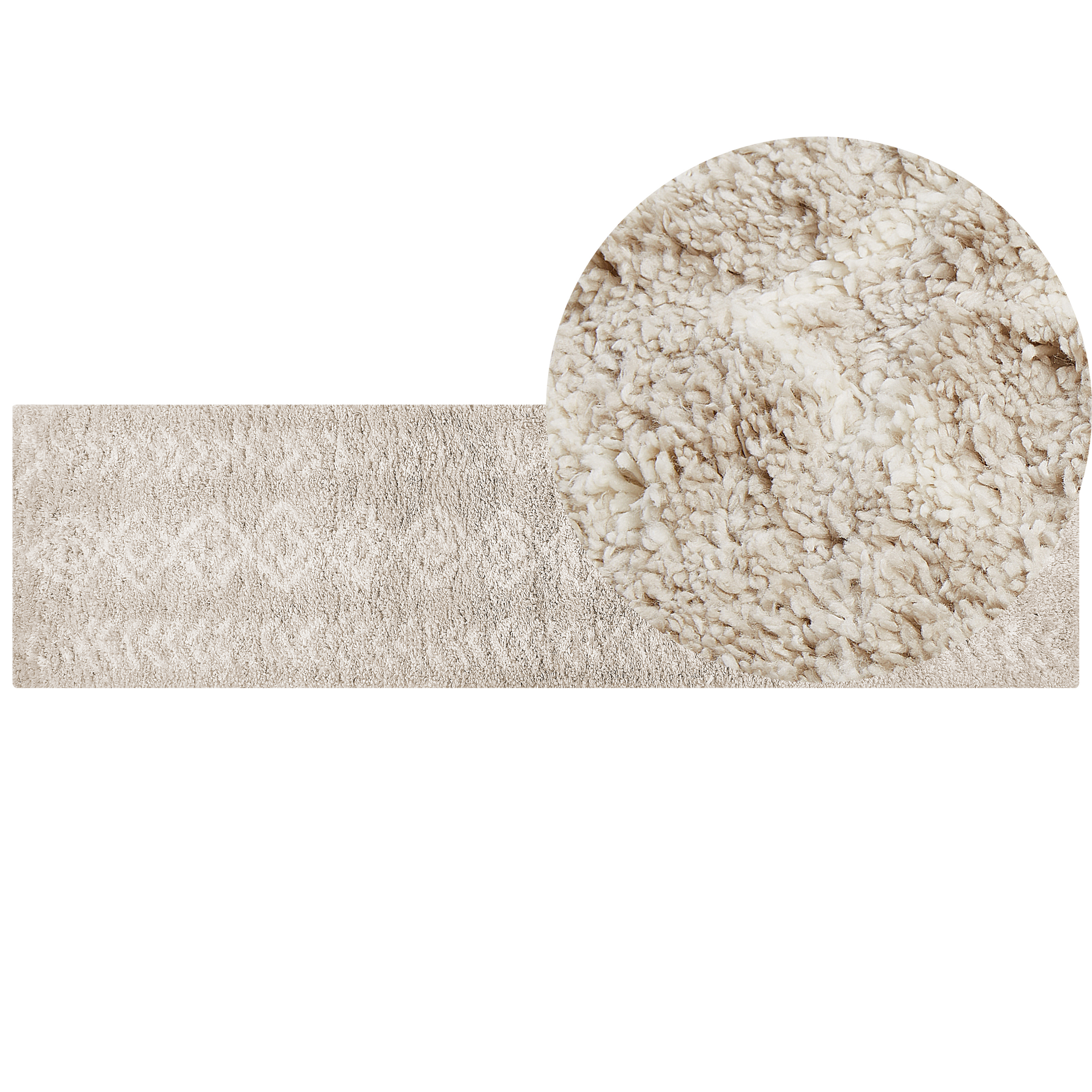 Vloerkleed polypropyleen lichtbeige 80 x 300 cm KAPAN
