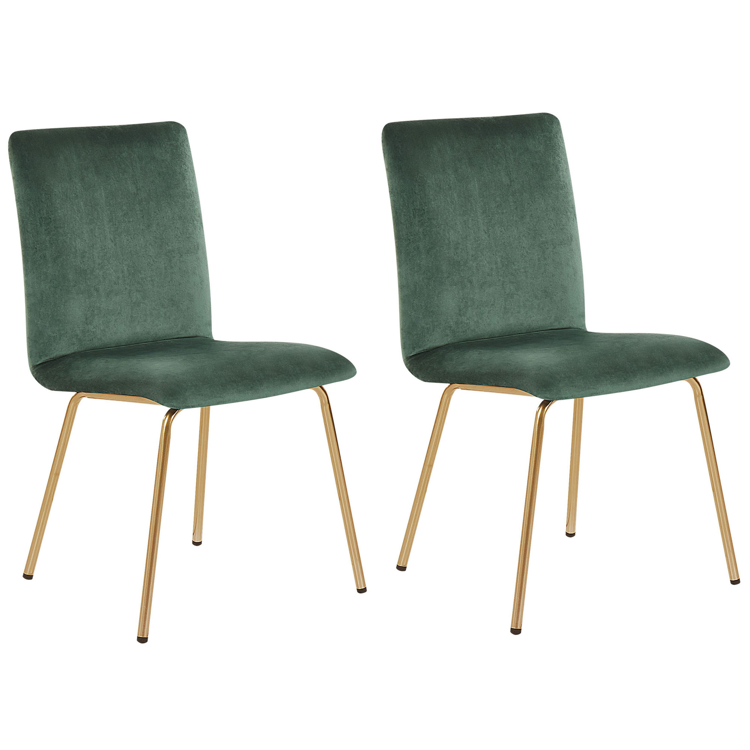 Eetkamerstoel Set van 2 Fluweel Smaragdgroen RUBIO