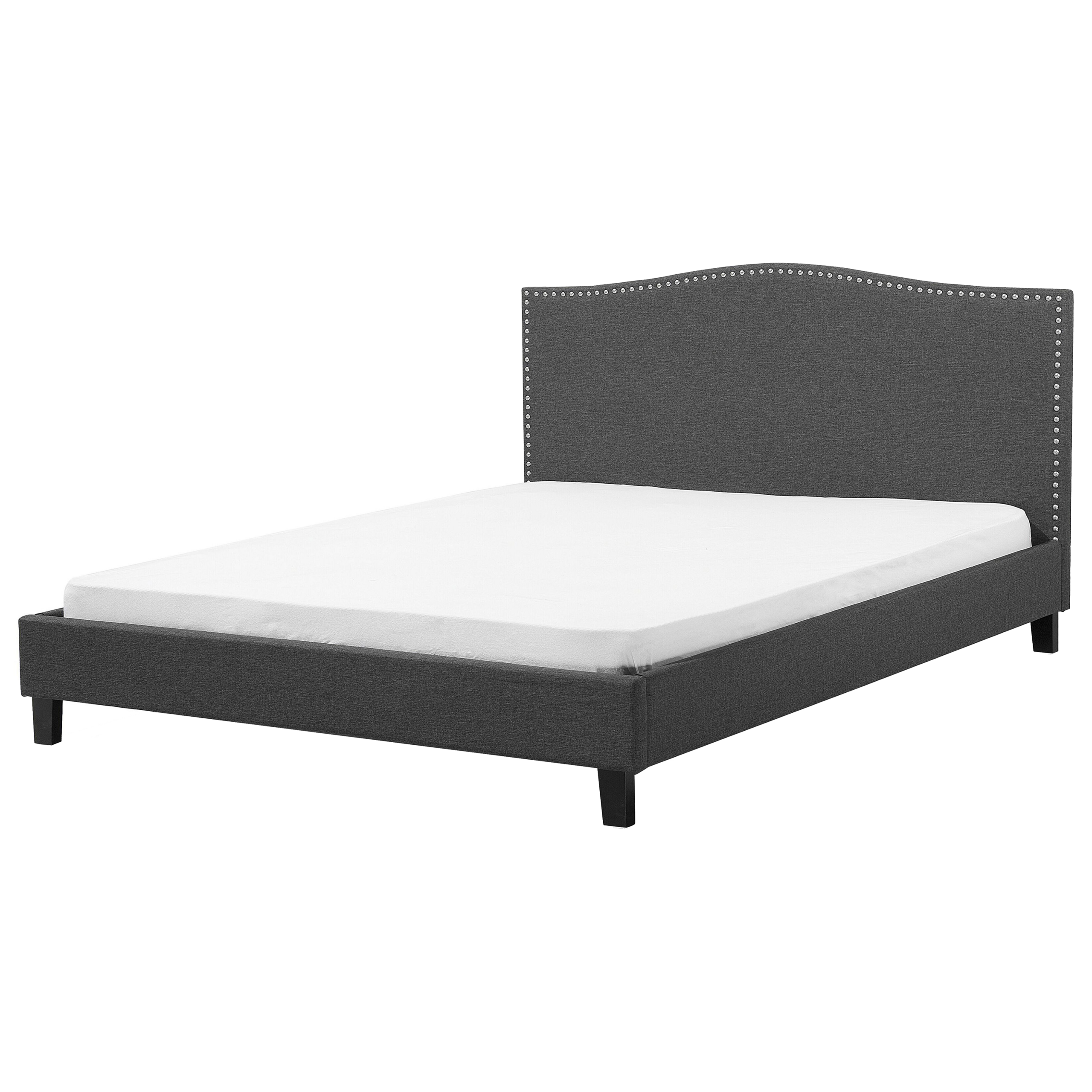 Beliani - Cama de casal em tecido cinzento escuro 180 x 200 cm MONTPELLIER