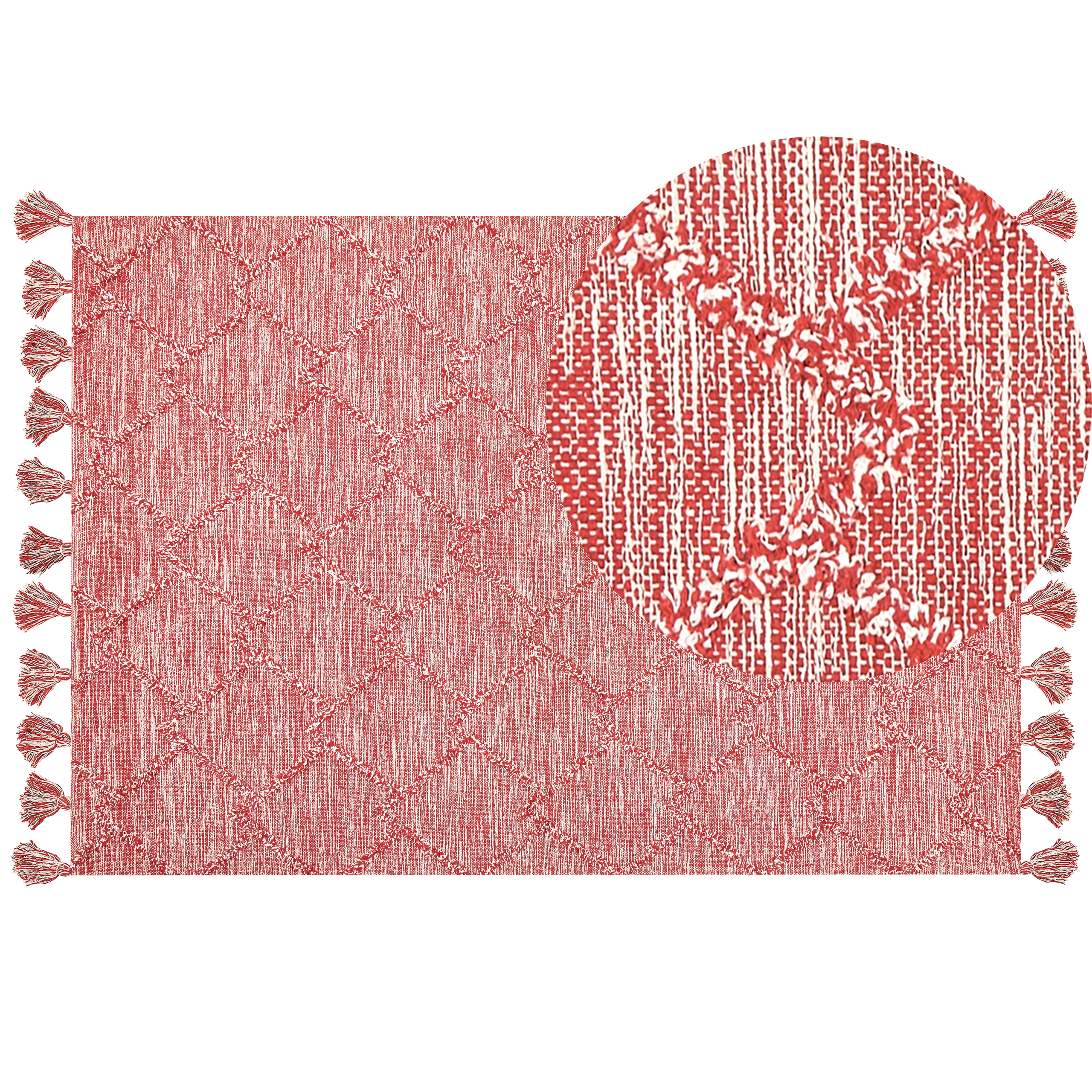 Vloerkleed katoen rood 160 x 230 cm NIGDE