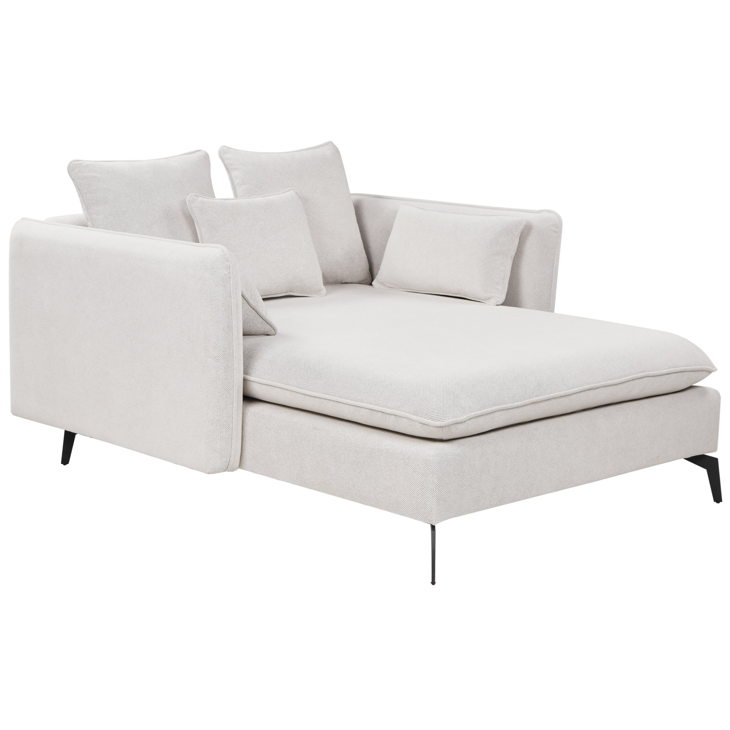 Chaise longue stof lichtbeige CHARMES