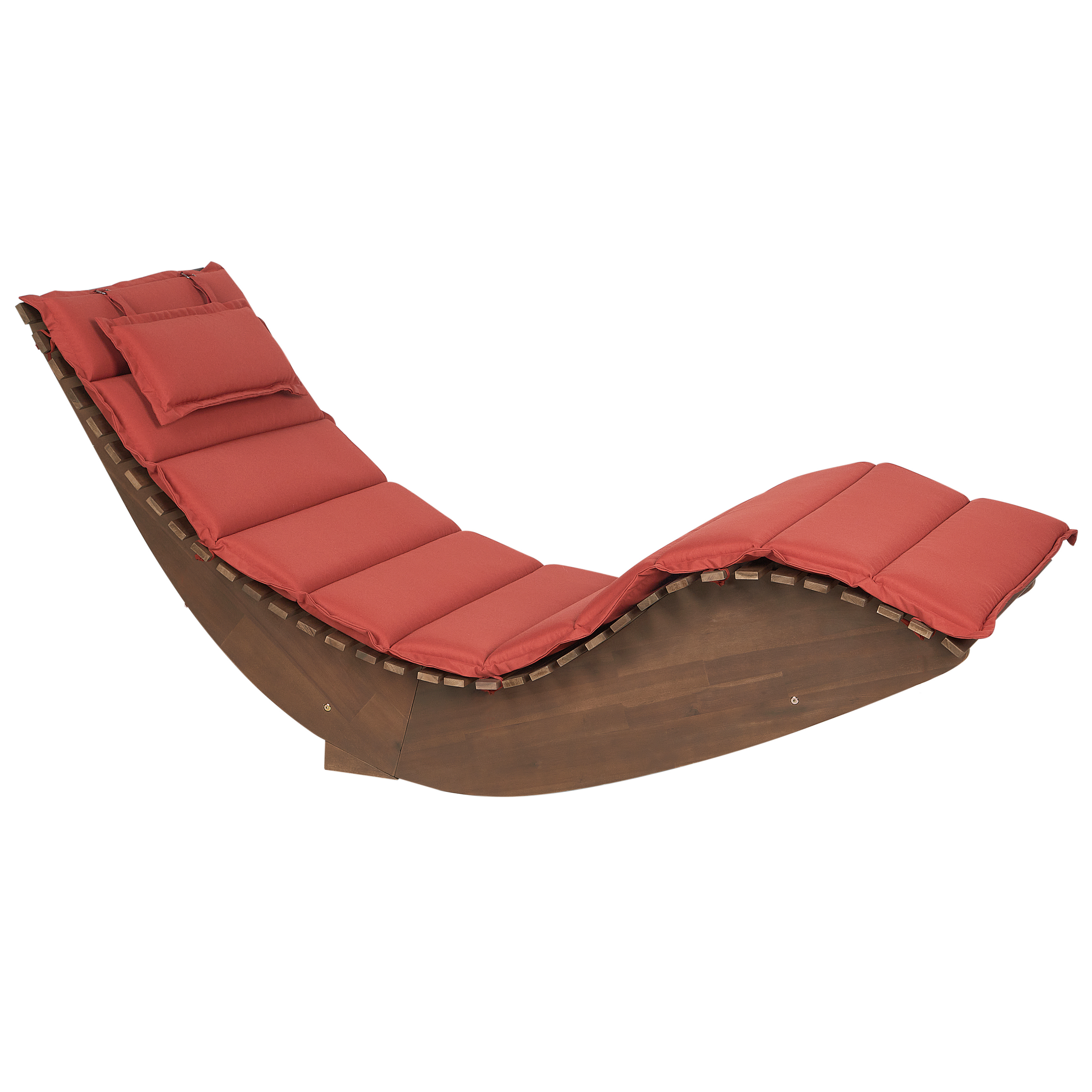 Tuinligstoel Hout Rood BRESCIA