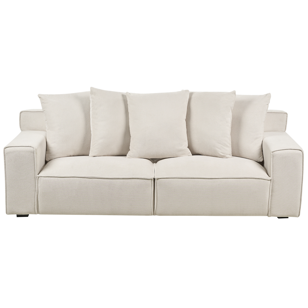 Divano 3 Posti in velluto Color bianco sporco confortevole soggiorno moderno retrò