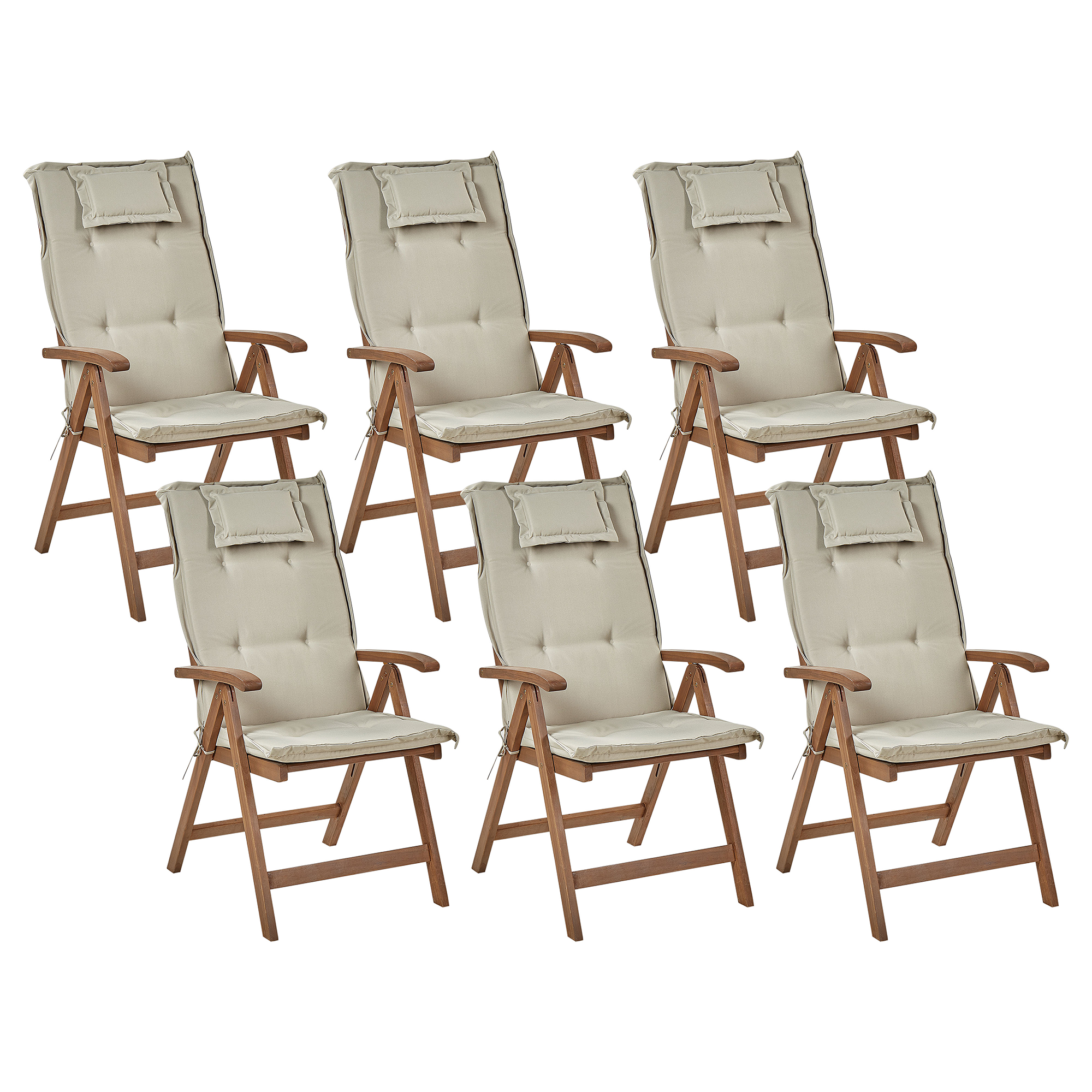 Set van 6 stoelen Hout Taupe AMANTEA