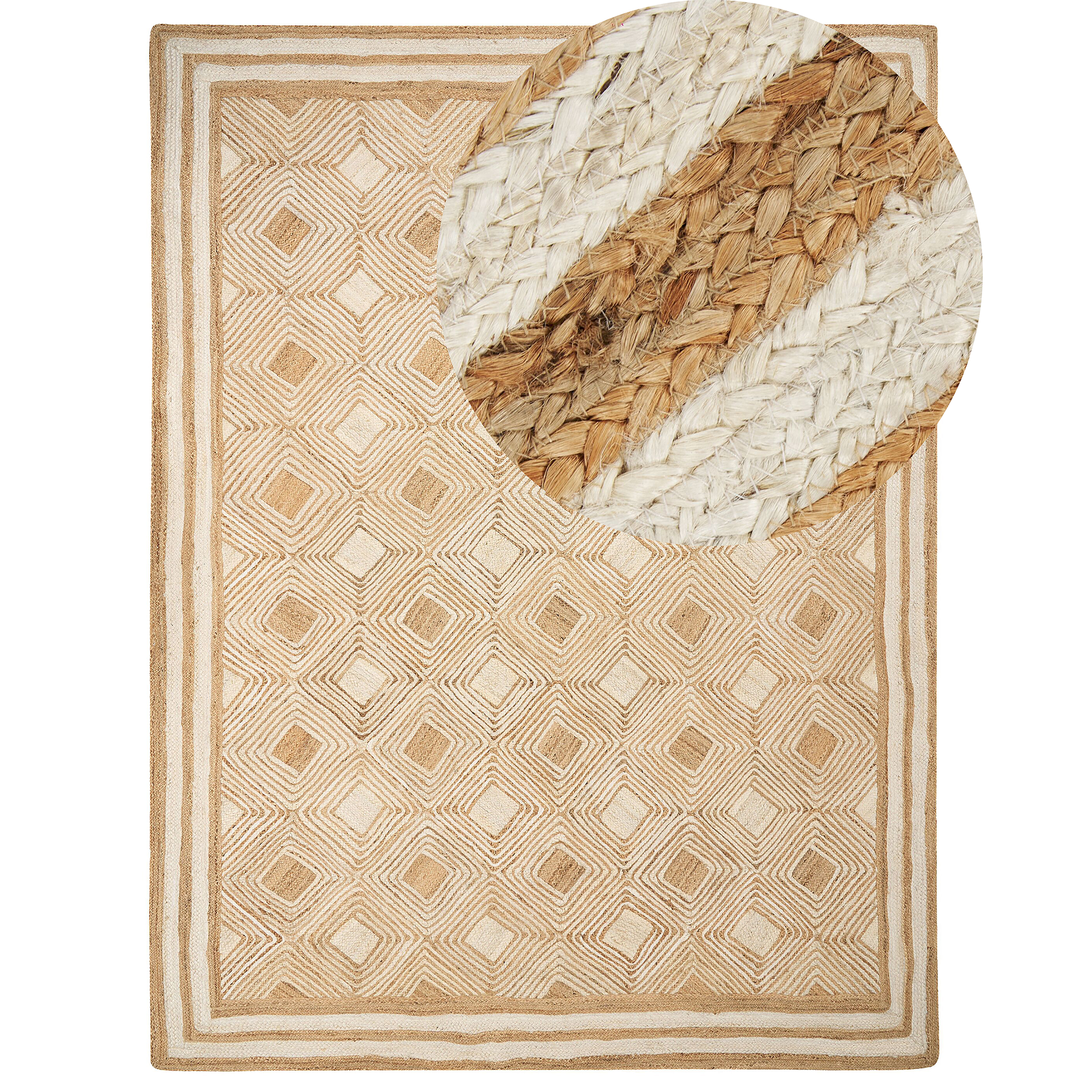 Vloerkleed jute beige 300 x 400 cm MENGEN