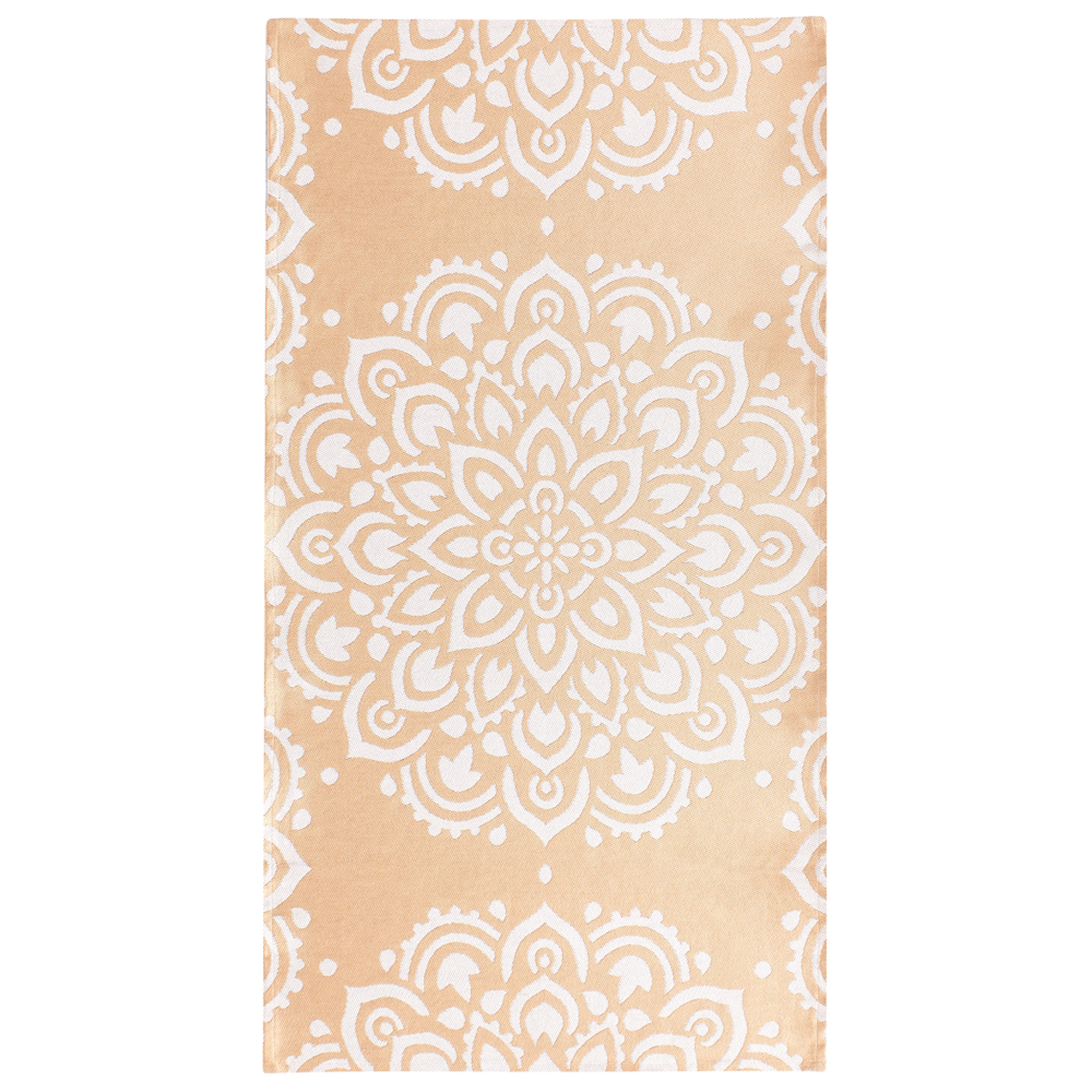 Tappeto Esterni beige Sintetico con Forme Geometriche 80 x 150 cm motivo geometrico moderno balcone patio