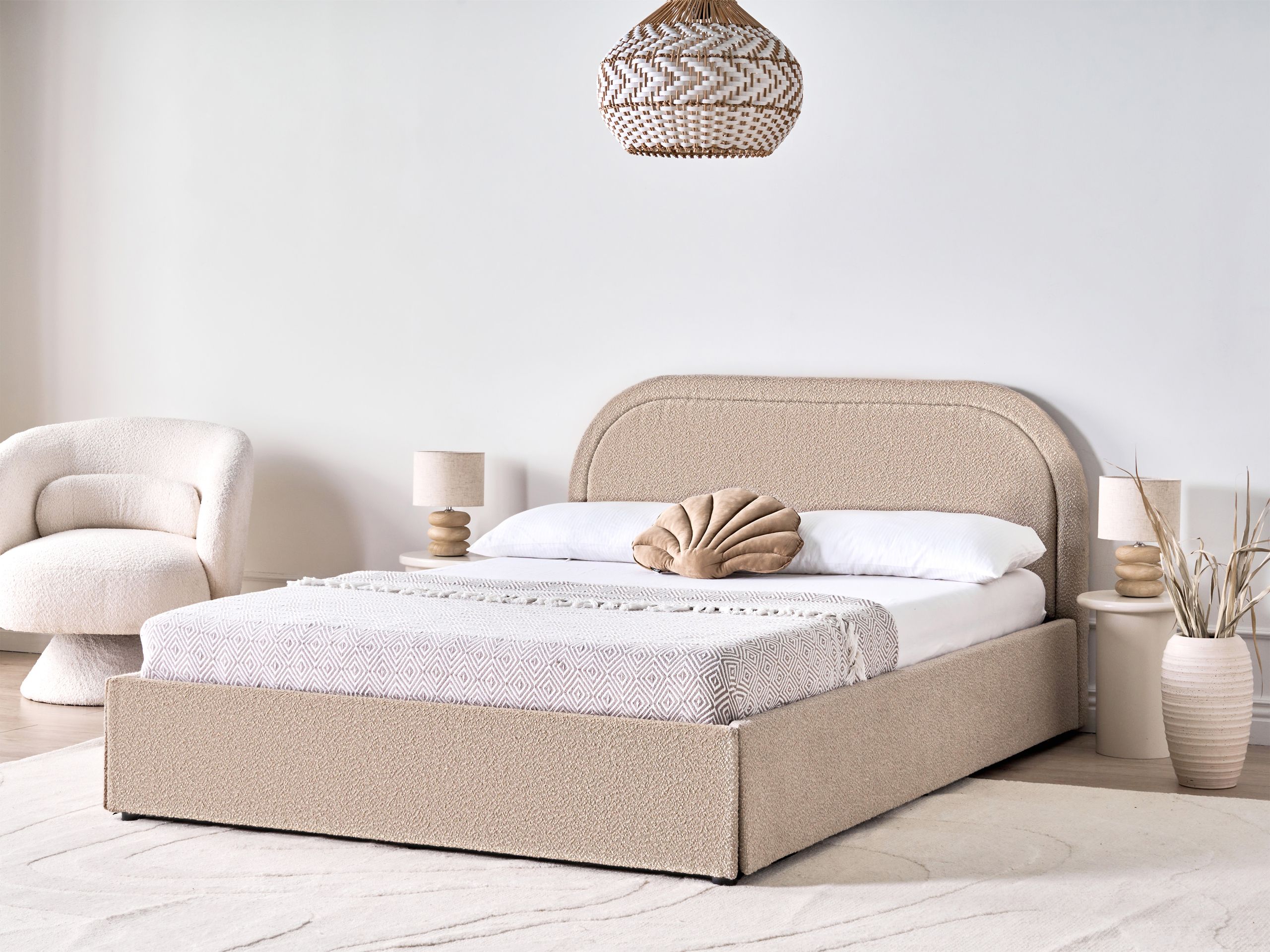 Beliani Letto Contenitore Beige Letto Matrimoniale Con Contenitore