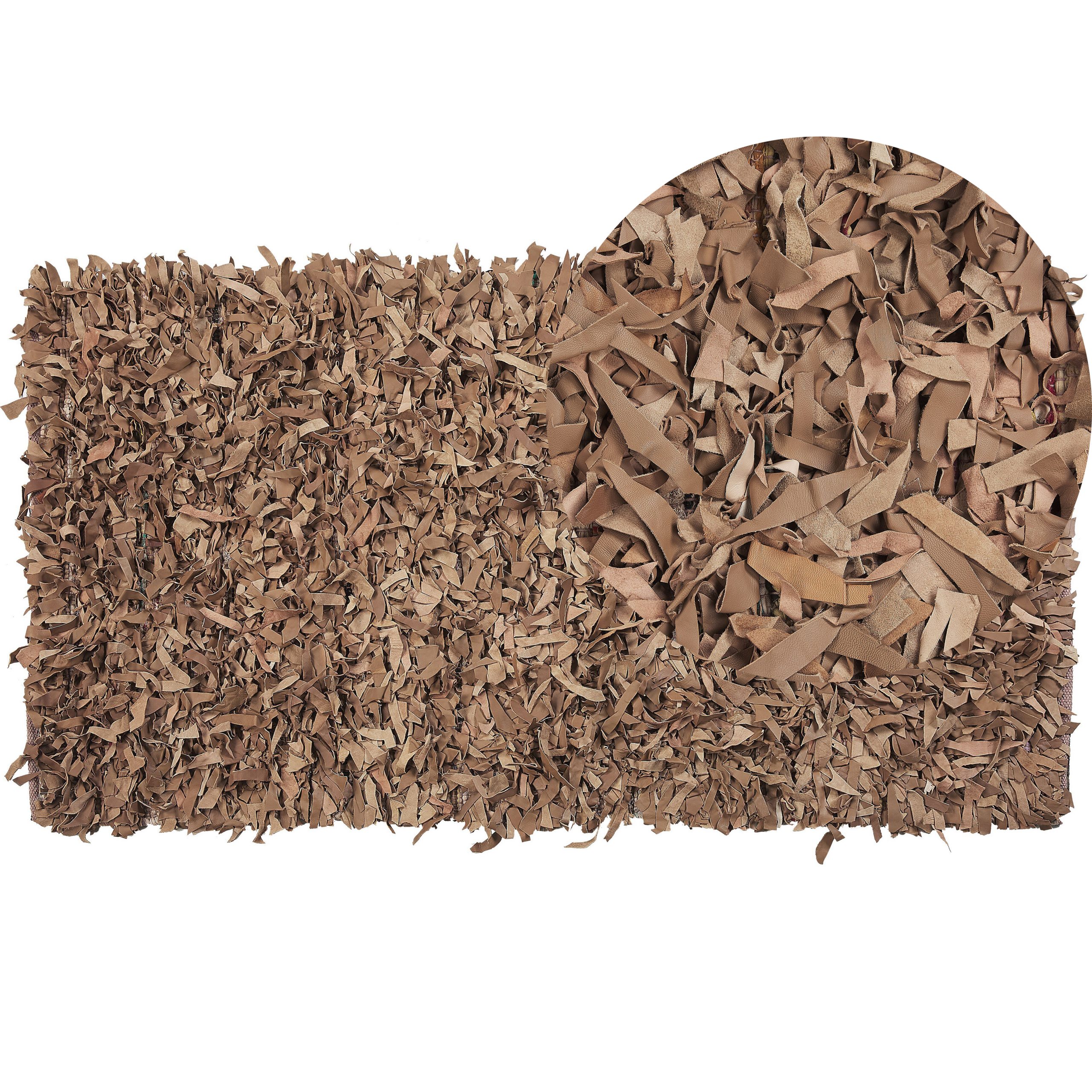 Vloerkleed leer beige 80 x 150 cm MUT