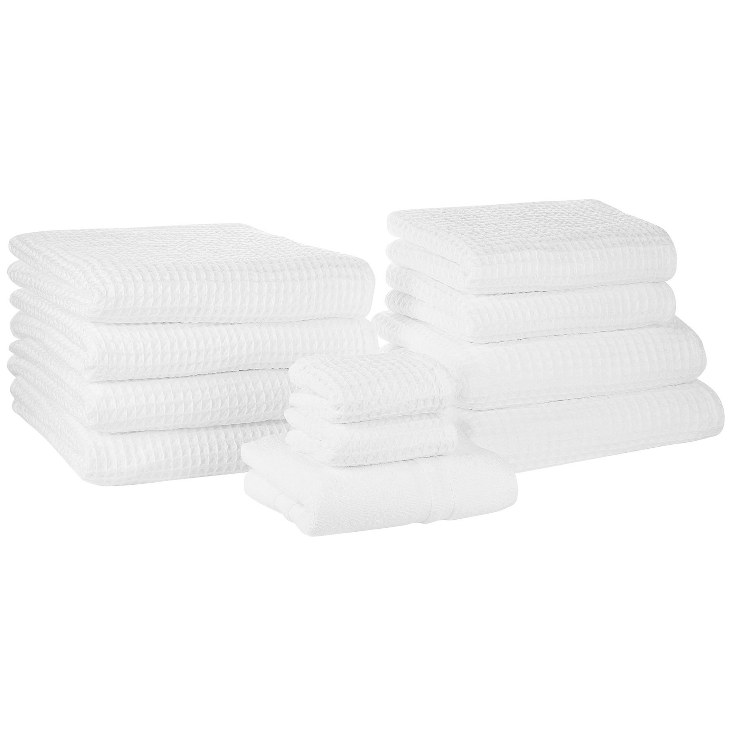 Handdoek set van 11 katoen wit AREORA