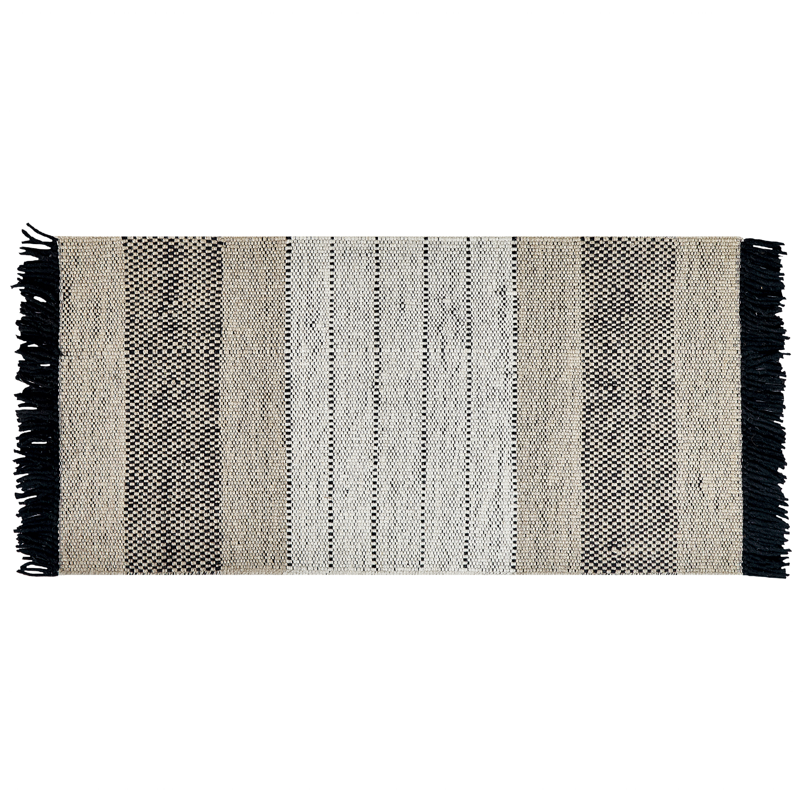 Vloerkleed wol beige/zwart 80 x 150 cm YAZLIK