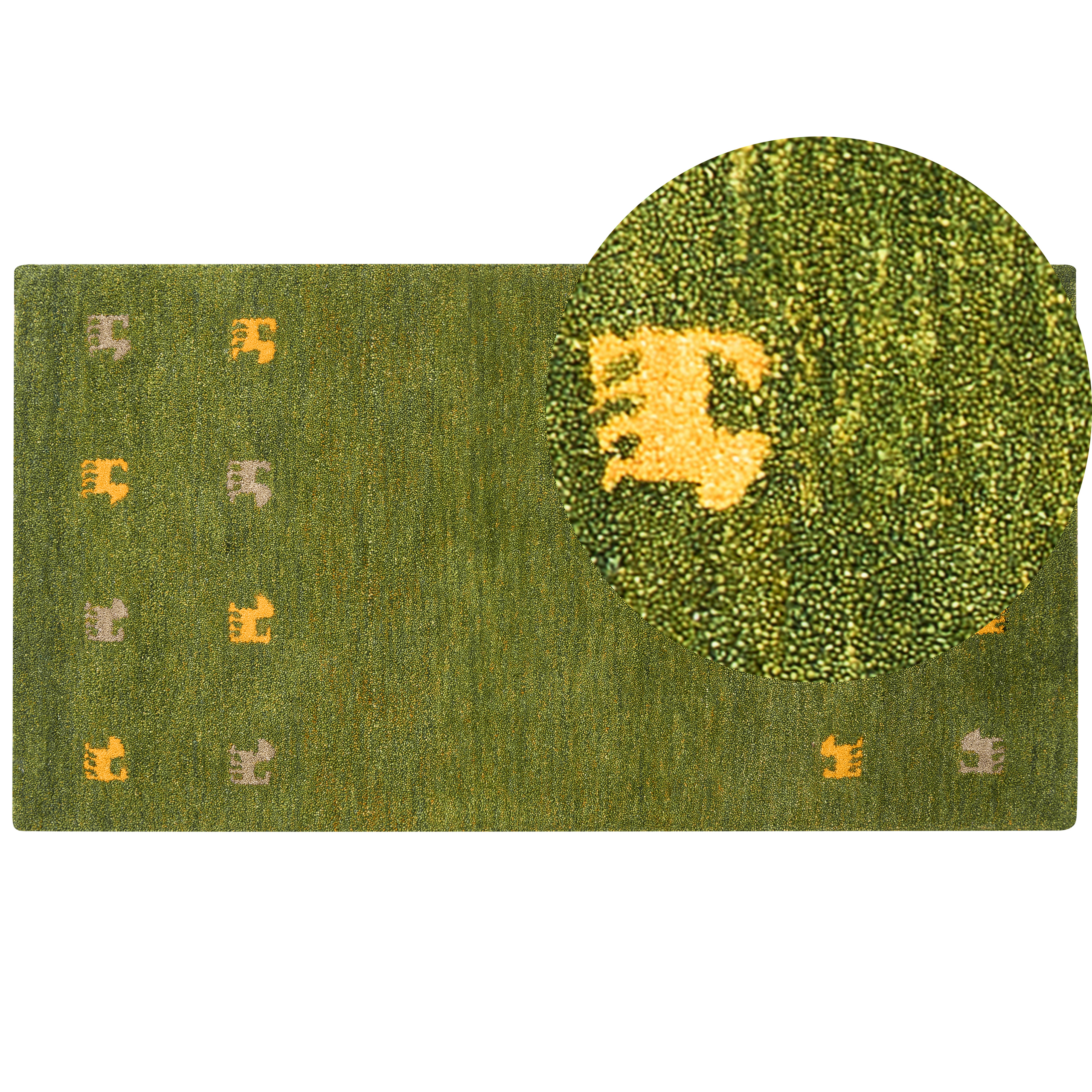 Vloerkleed gabbeh groen 80 x 150 cm YULAFI