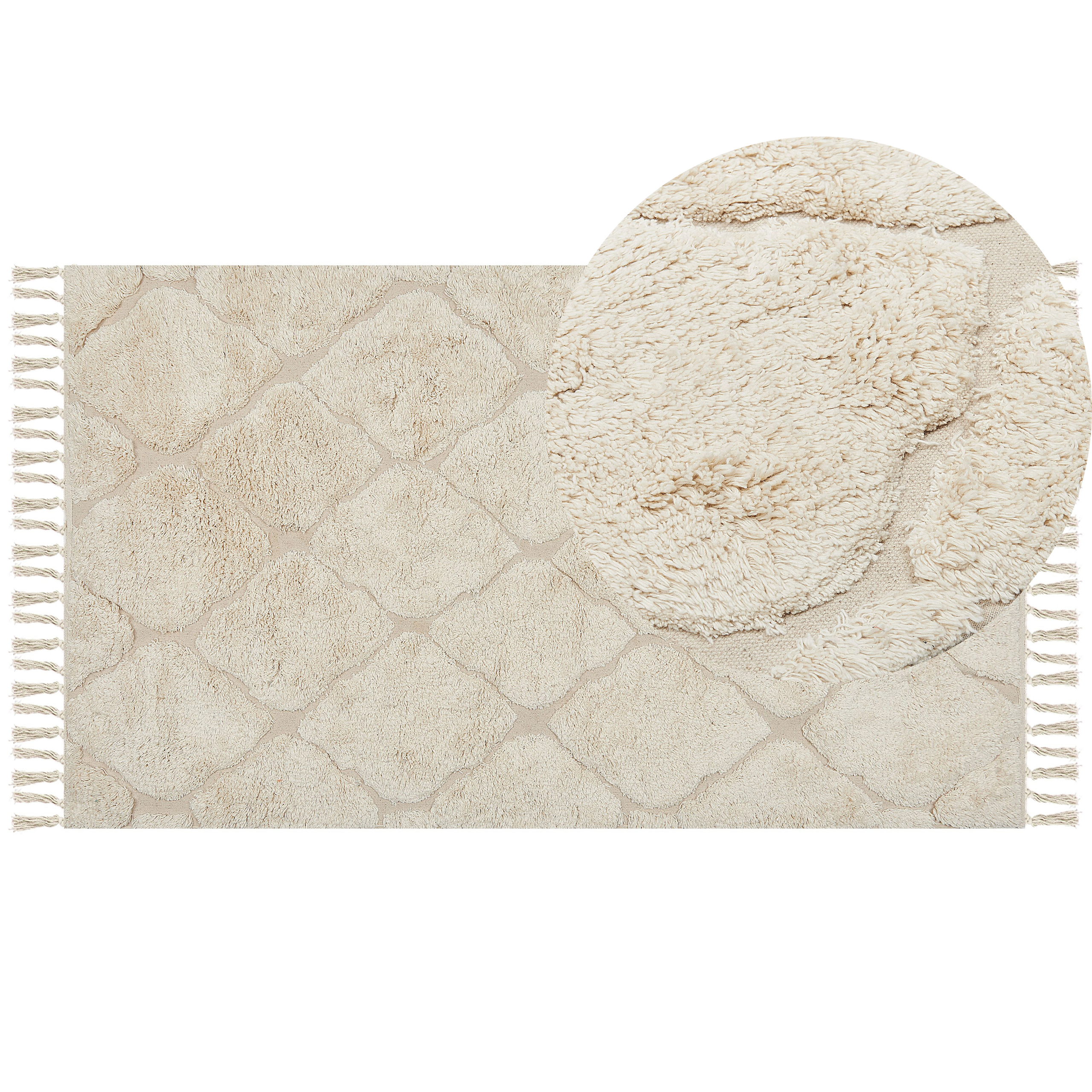 Vloerkleed katoen beige 80 x 150 cm SILCHAR