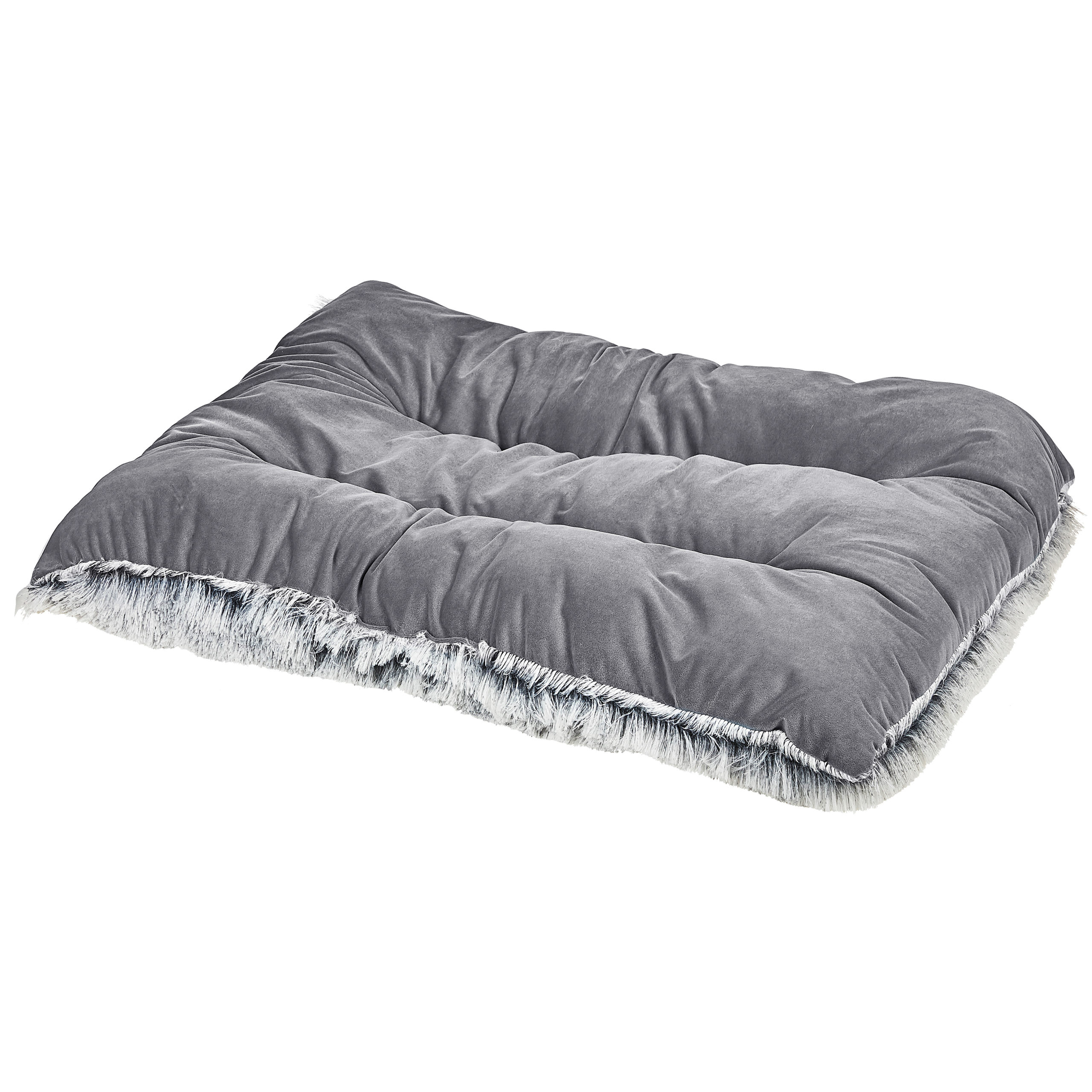 Hondenkussen fluweel grijs 90 x 60 cm ERGANI