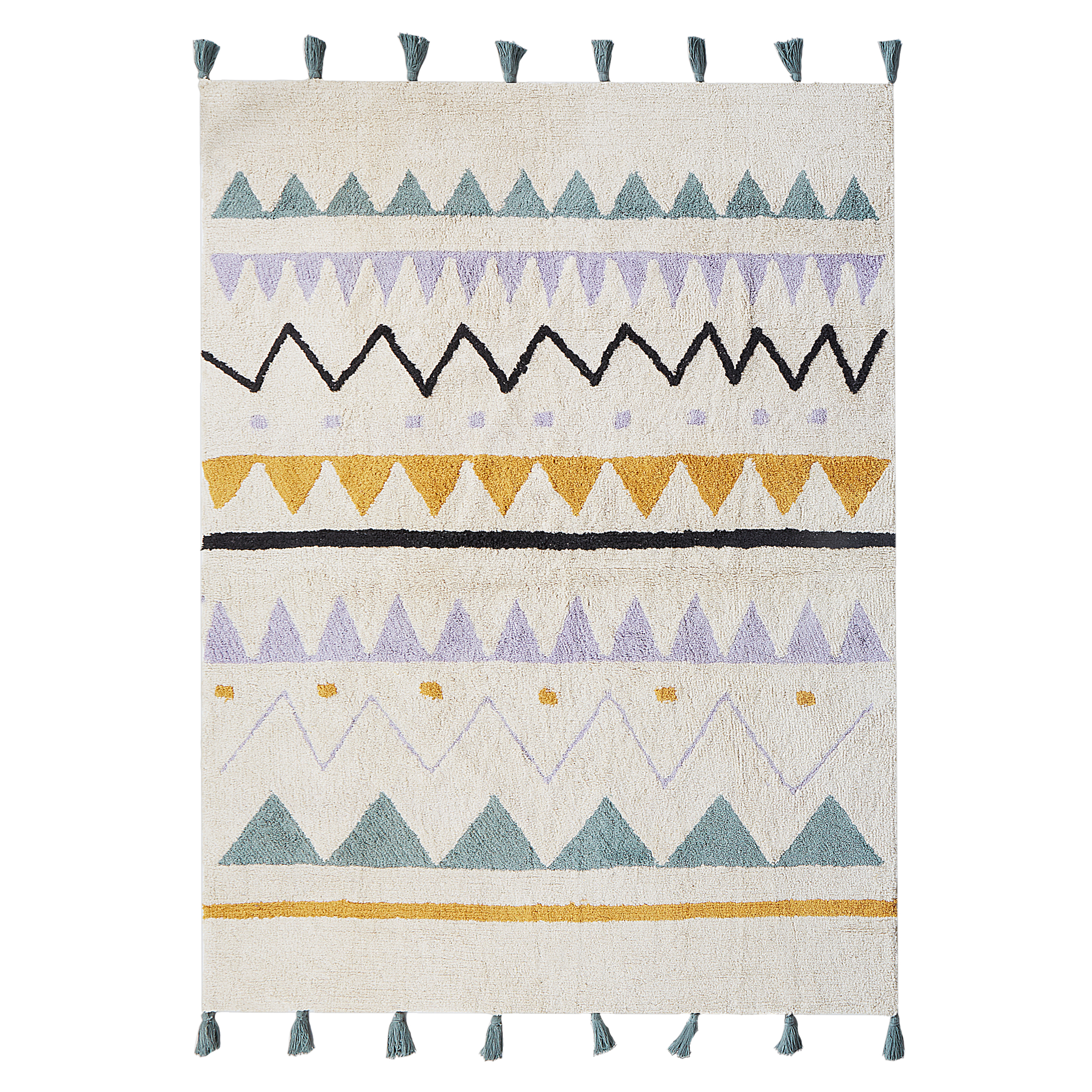 Vloerkleed katoen beige/groen 140 x 200 cm ZAYSAN