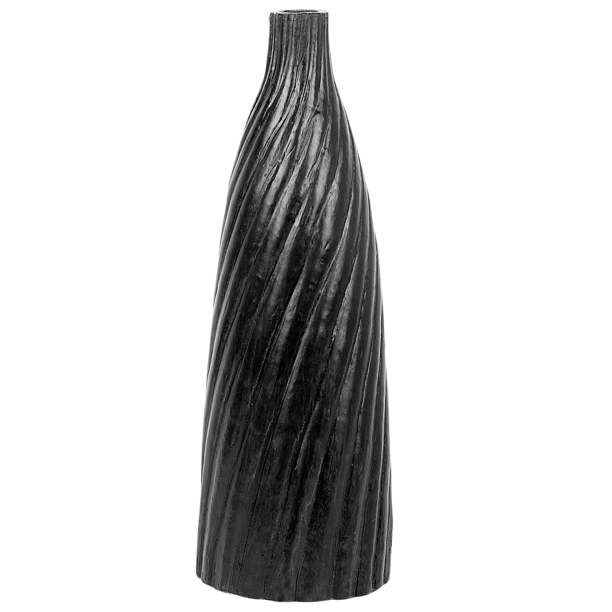 Terracotta Decovaas 45 cm Zwart Zilver FLORENTIA