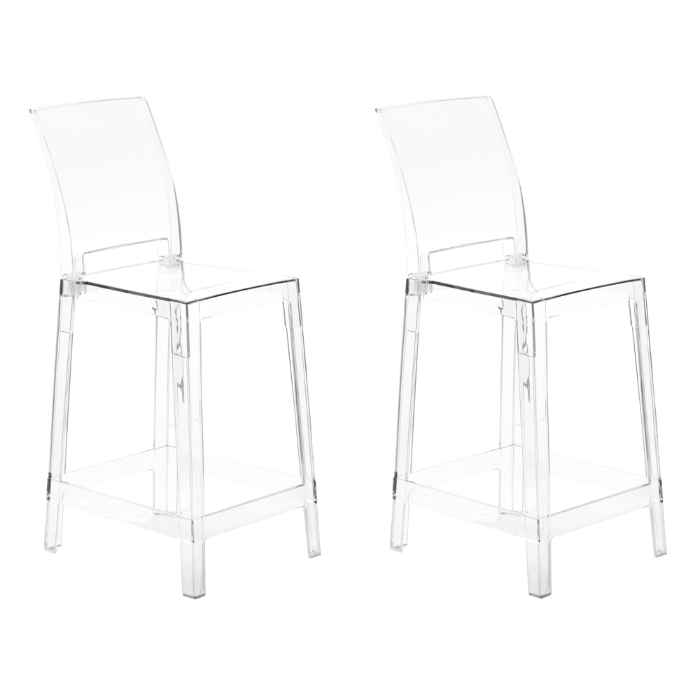Set di 2 sgabelli da bar plastica trasparente sedie da bar sedia alta cucina moderno