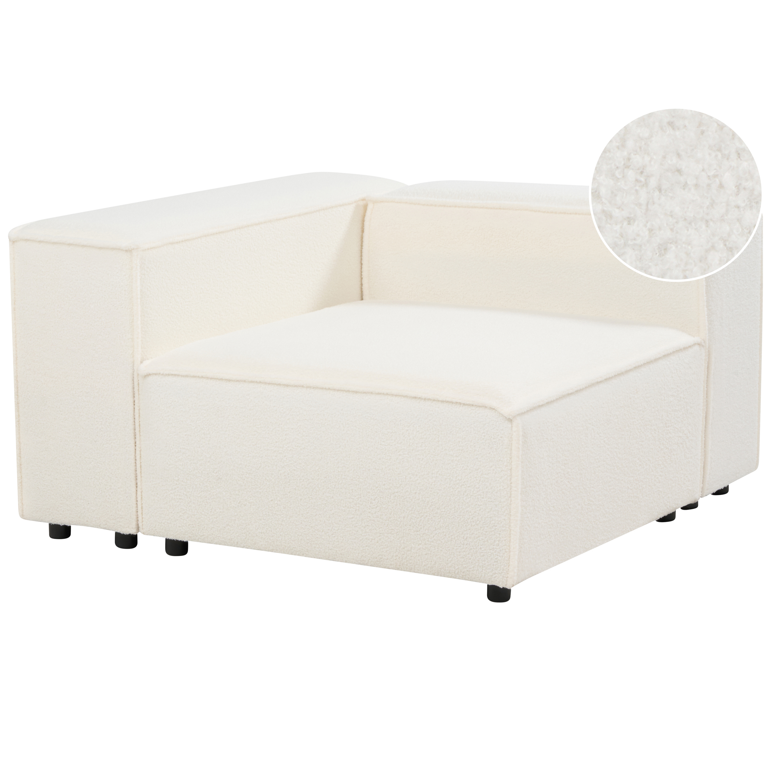 Hoekmodule Bouclé Wit APRICA