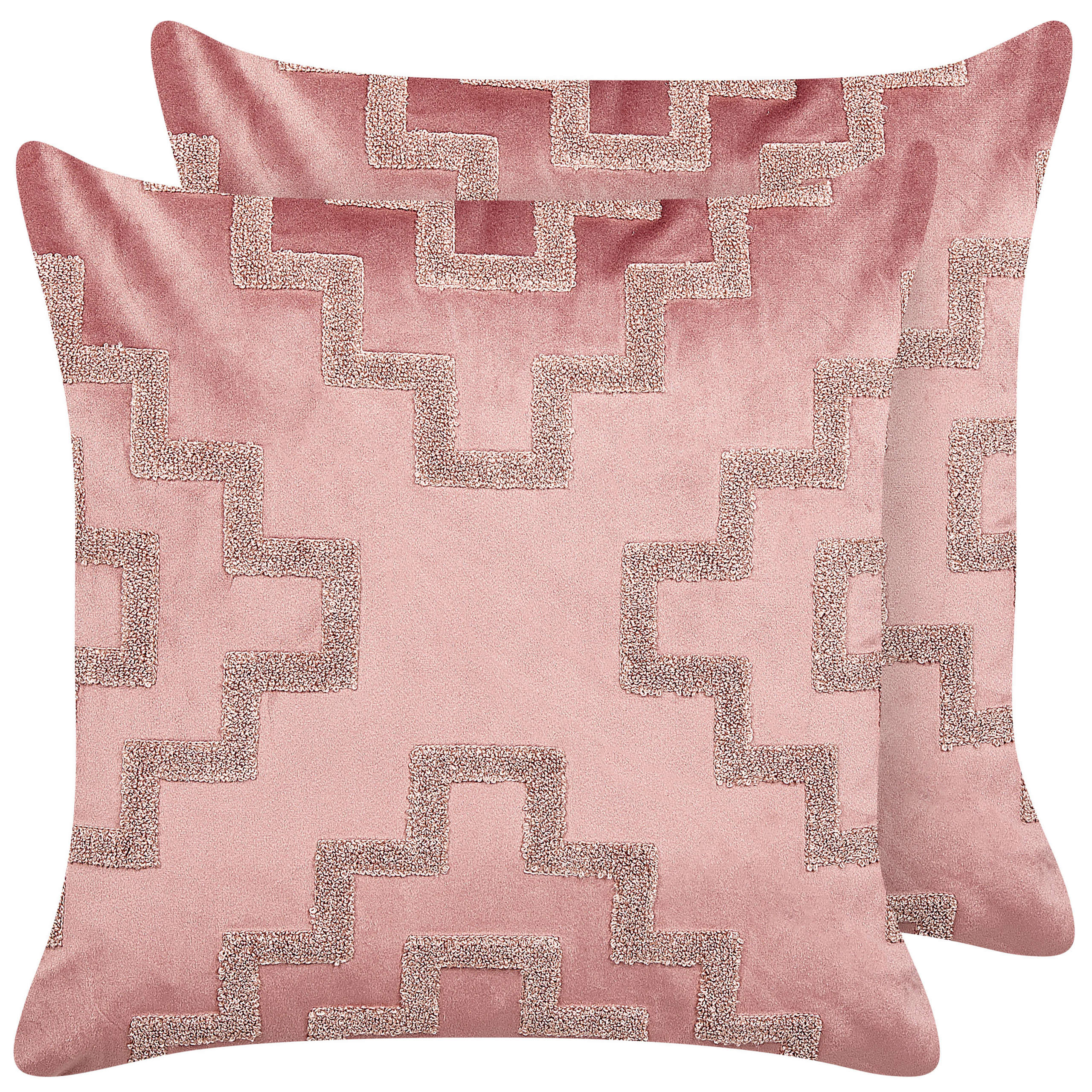 Set van 2 kussens Fluweel Roze BAHIA 45 x 45 cm