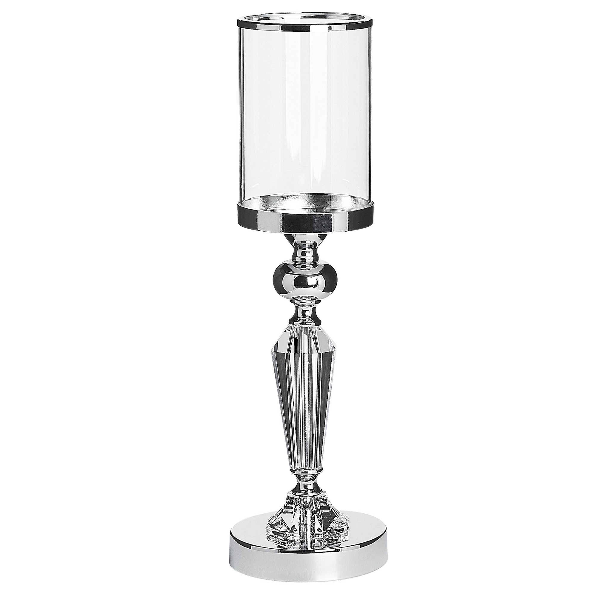 Kandelaar glas zilver BONAO